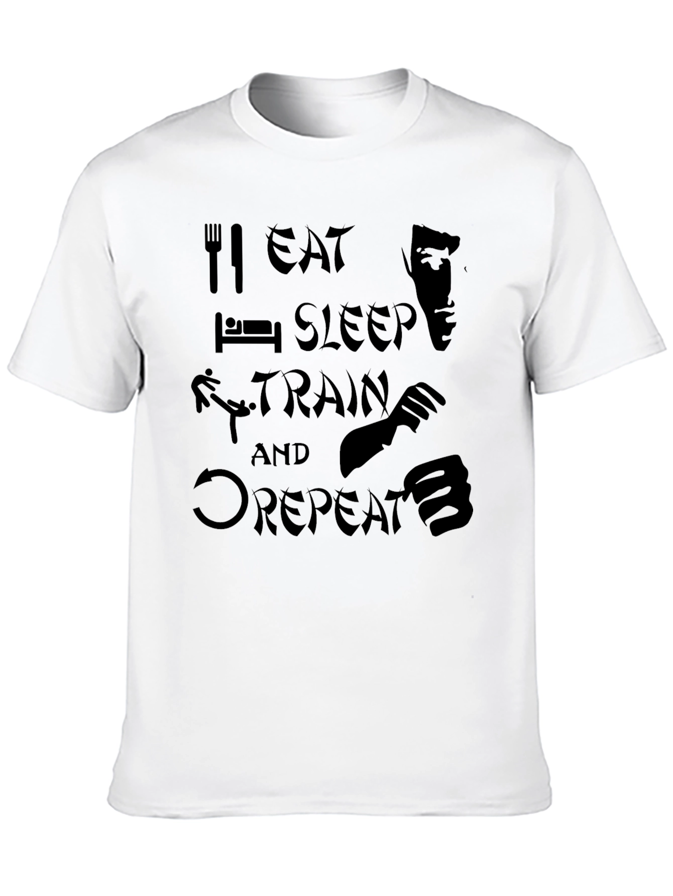 Eat Sleep Train Repeat Martial Arts T-Shirt