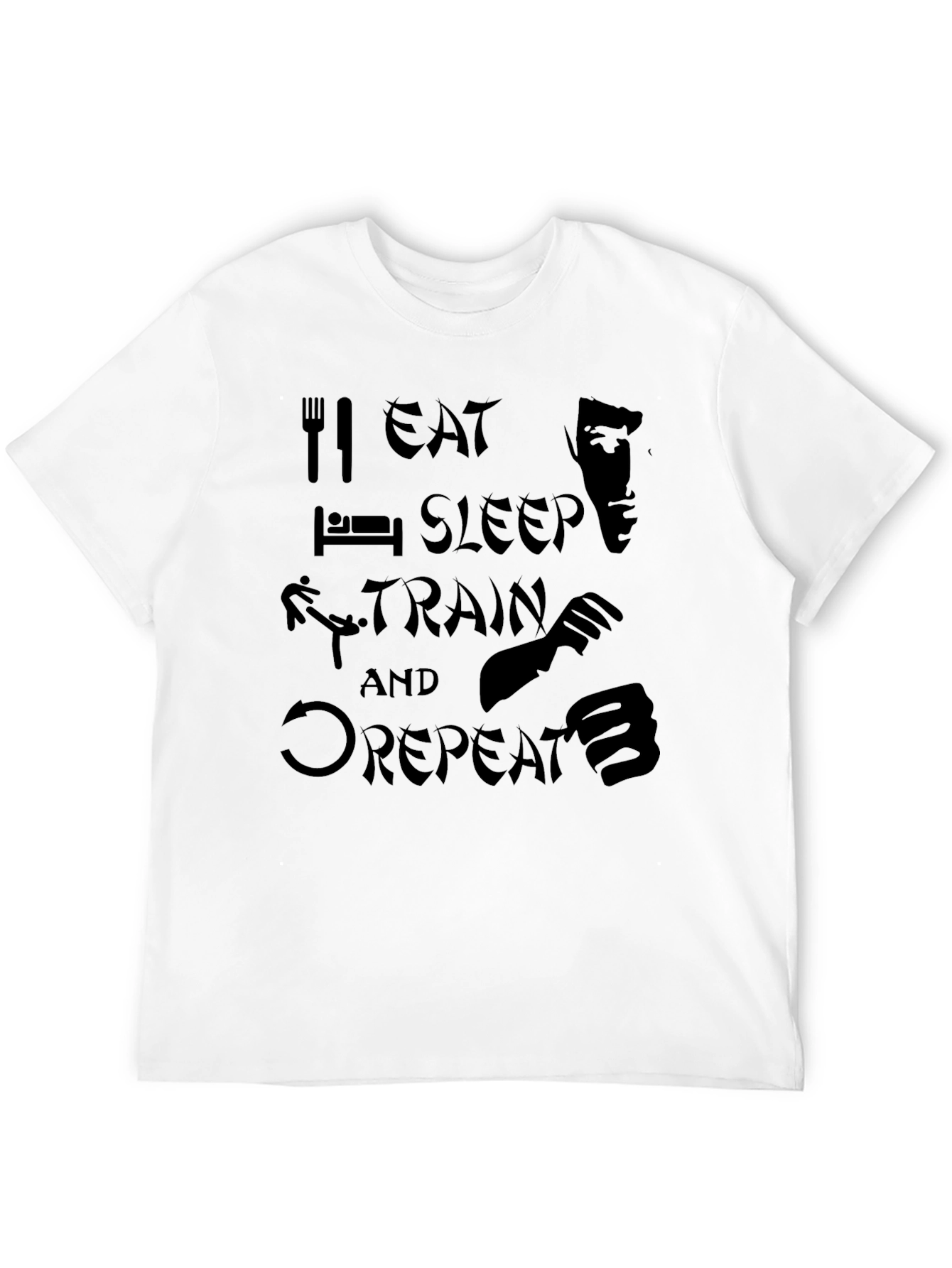 Eat Sleep Train Repeat Martial Arts T-Shirt