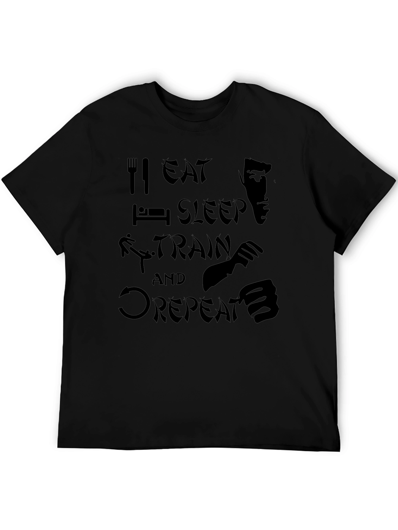 Eat Sleep Train Repeat Martial Arts T-Shirt