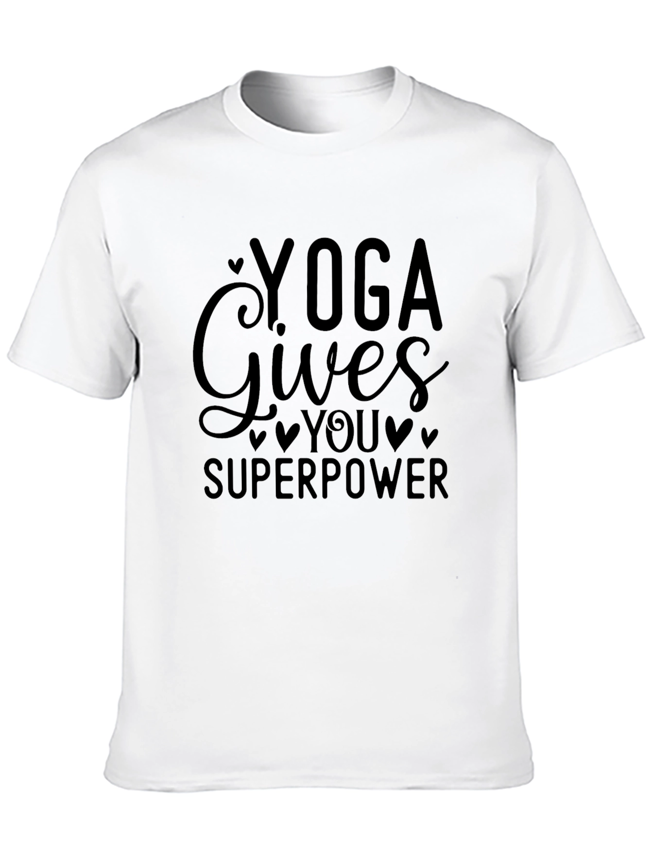 Yoga Gives You Superpower Graphic Tee - Black