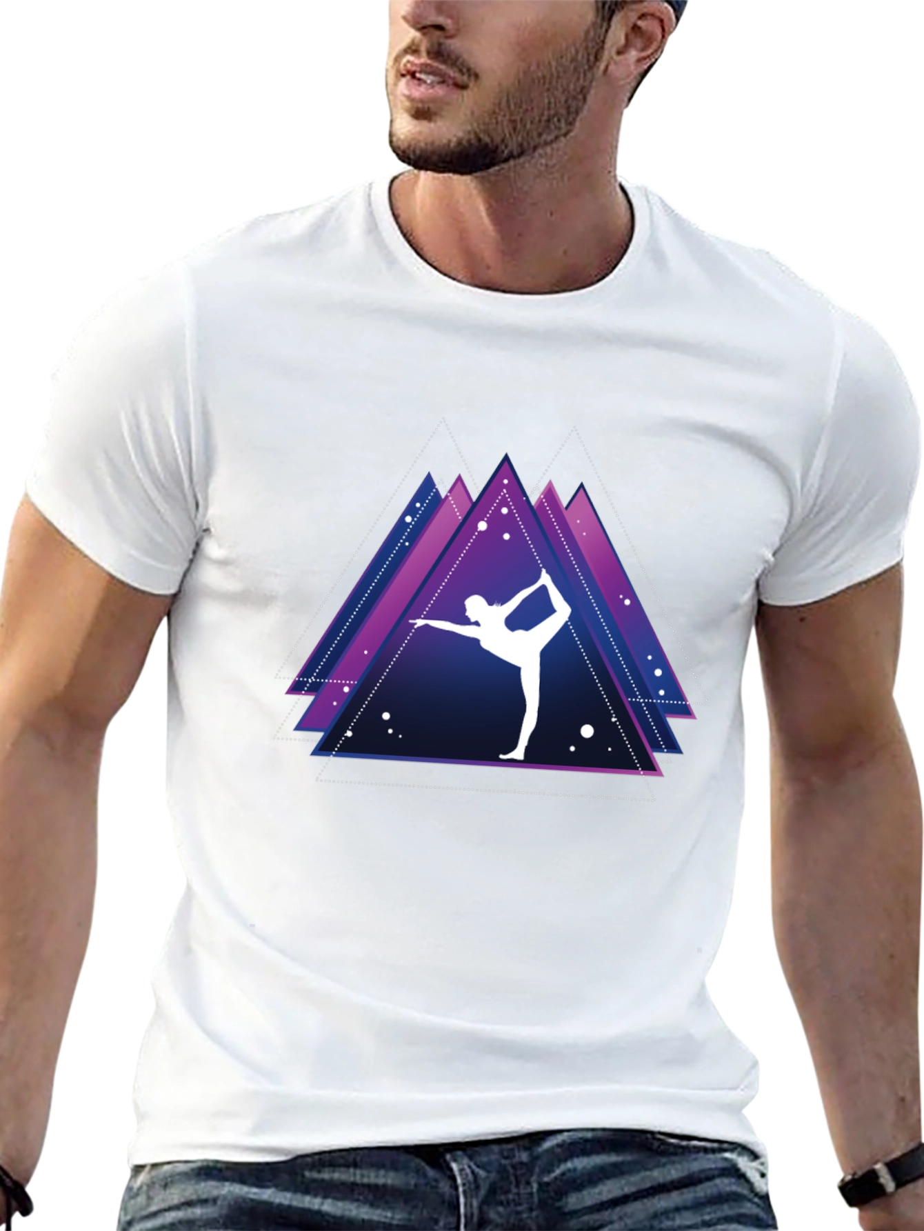 Yoga Pose Graphic Tee - Mens Black T-Shirt
