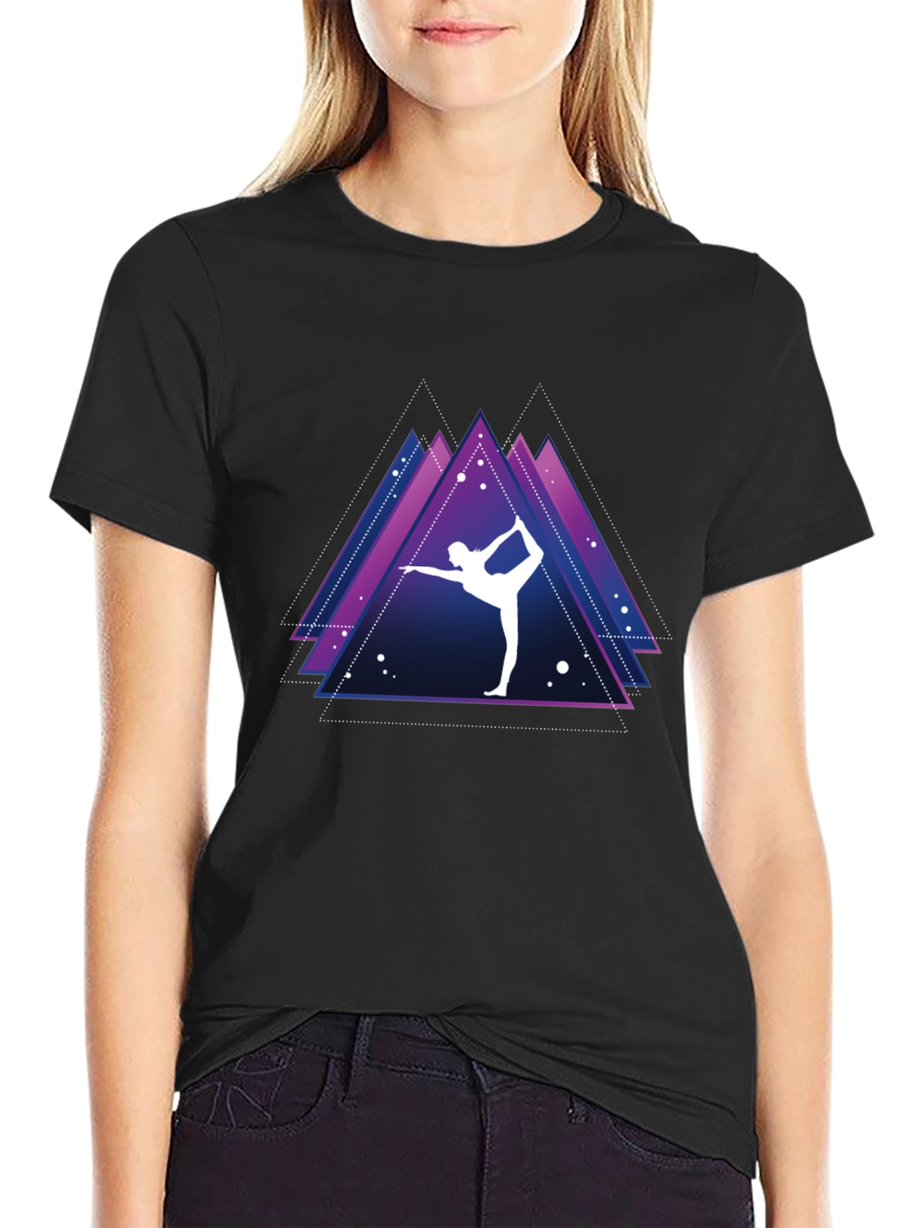 Yoga Pose Graphic Tee - Mens Black T-Shirt