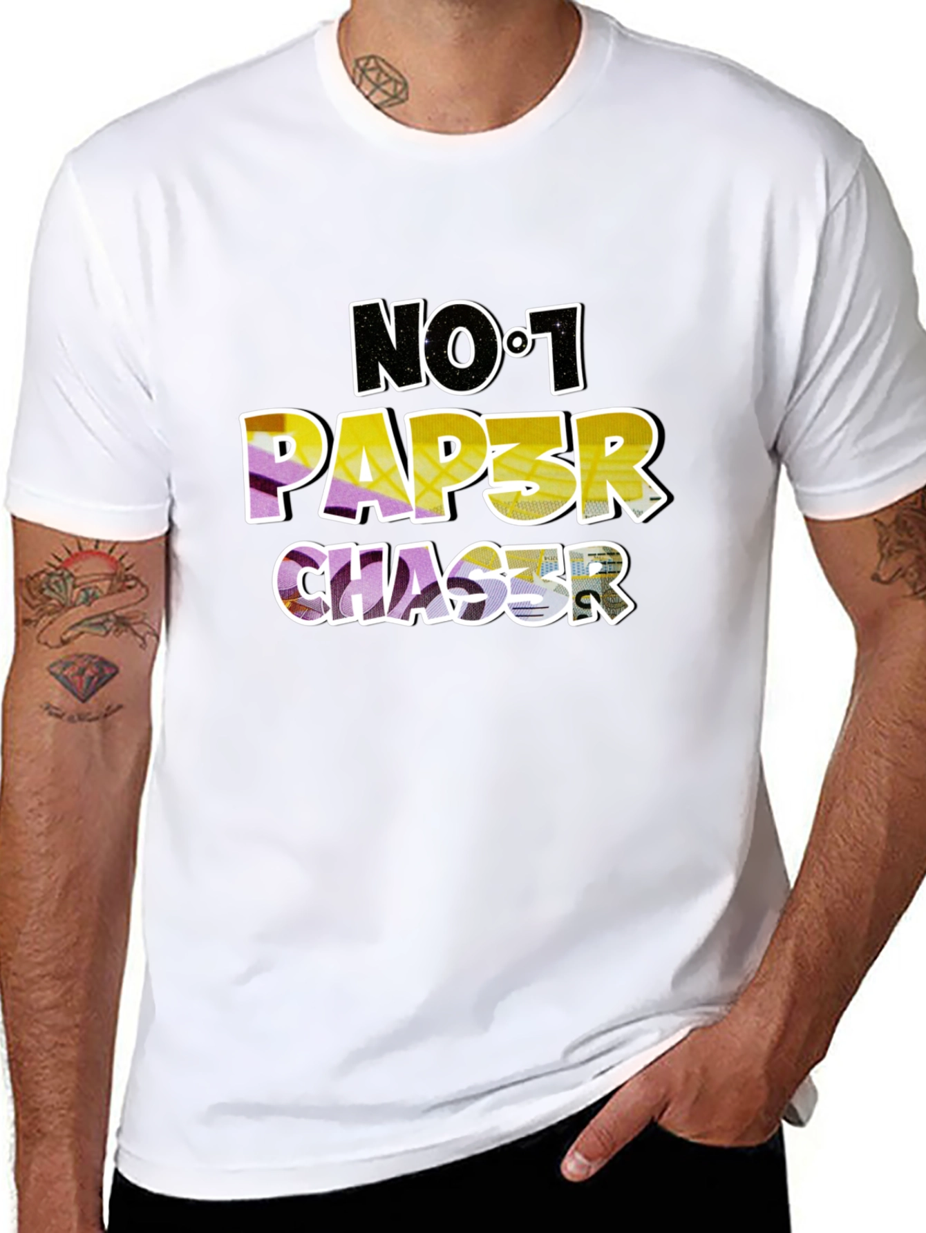 No. 1 Paper Chaser Black T-Shirt