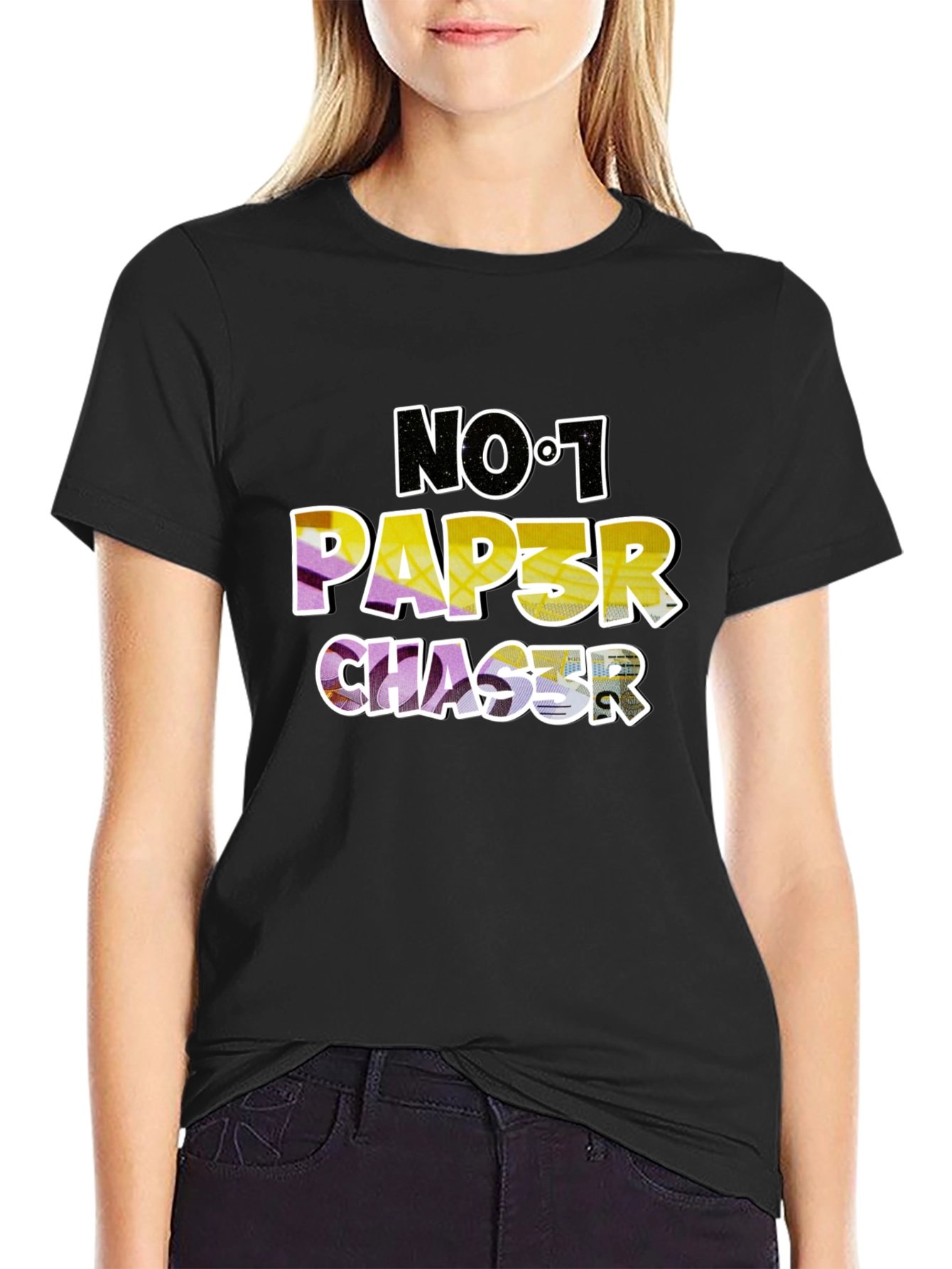 No. 1 Paper Chaser Black T-Shirt