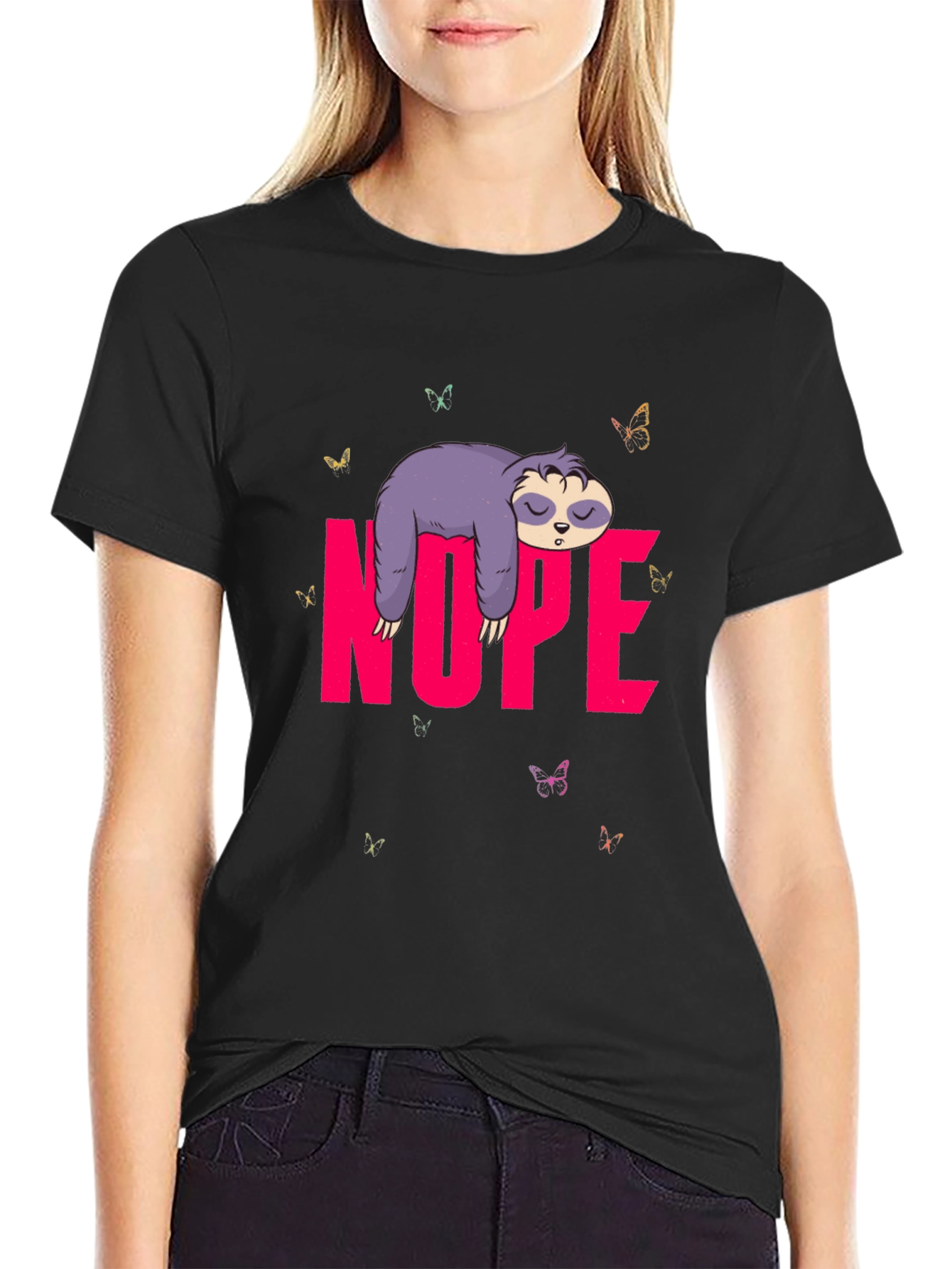 Nope Sloth Graphic T-Shirt - Lazy Day Vibes