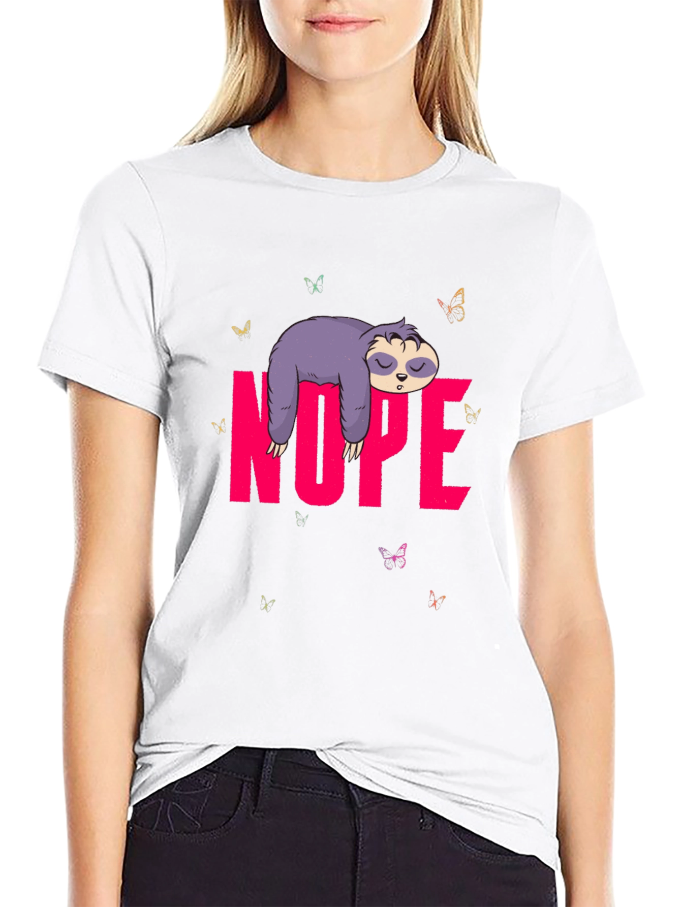 Nope Sloth Graphic T-Shirt - Lazy Day Vibes