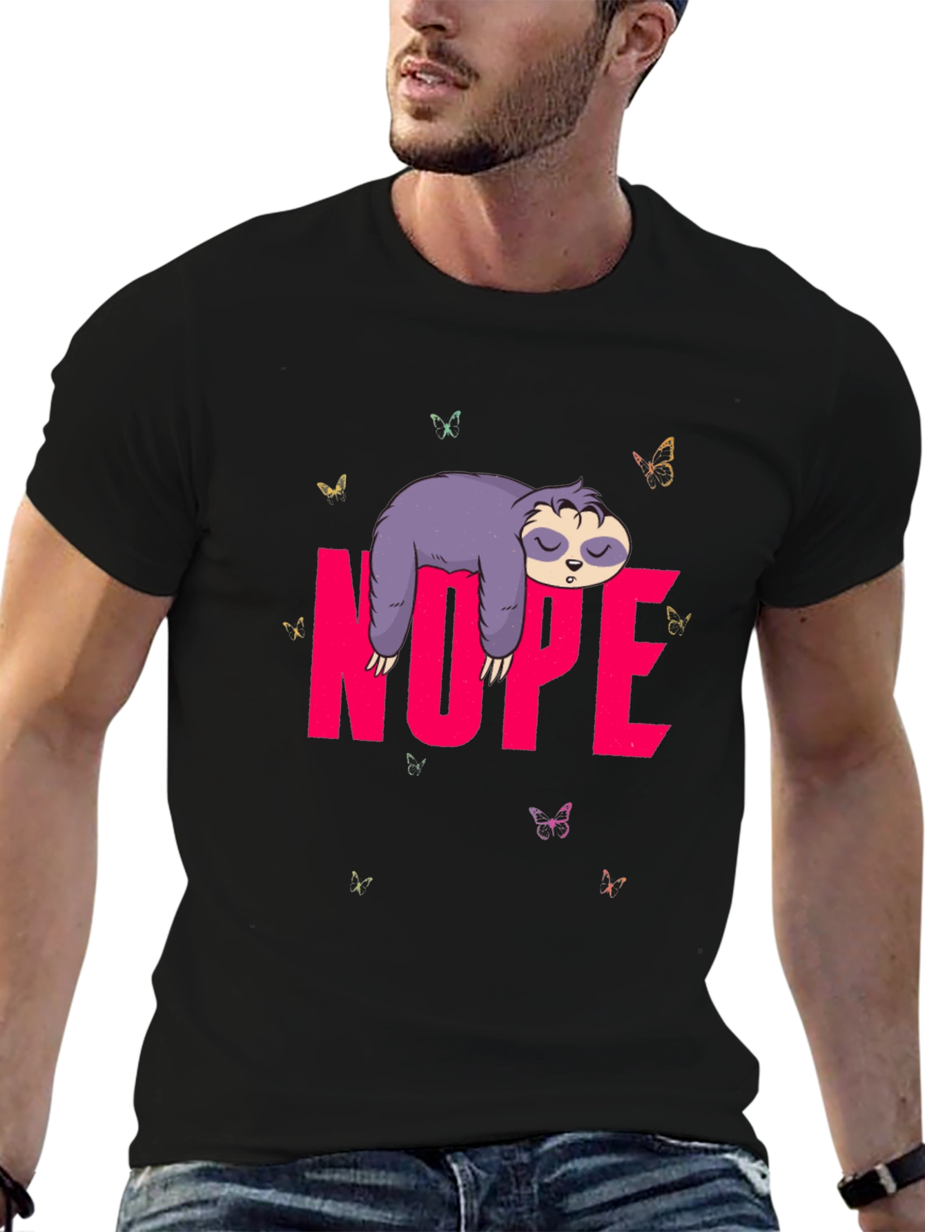 Nope Sloth Graphic T-Shirt - Lazy Day Vibes