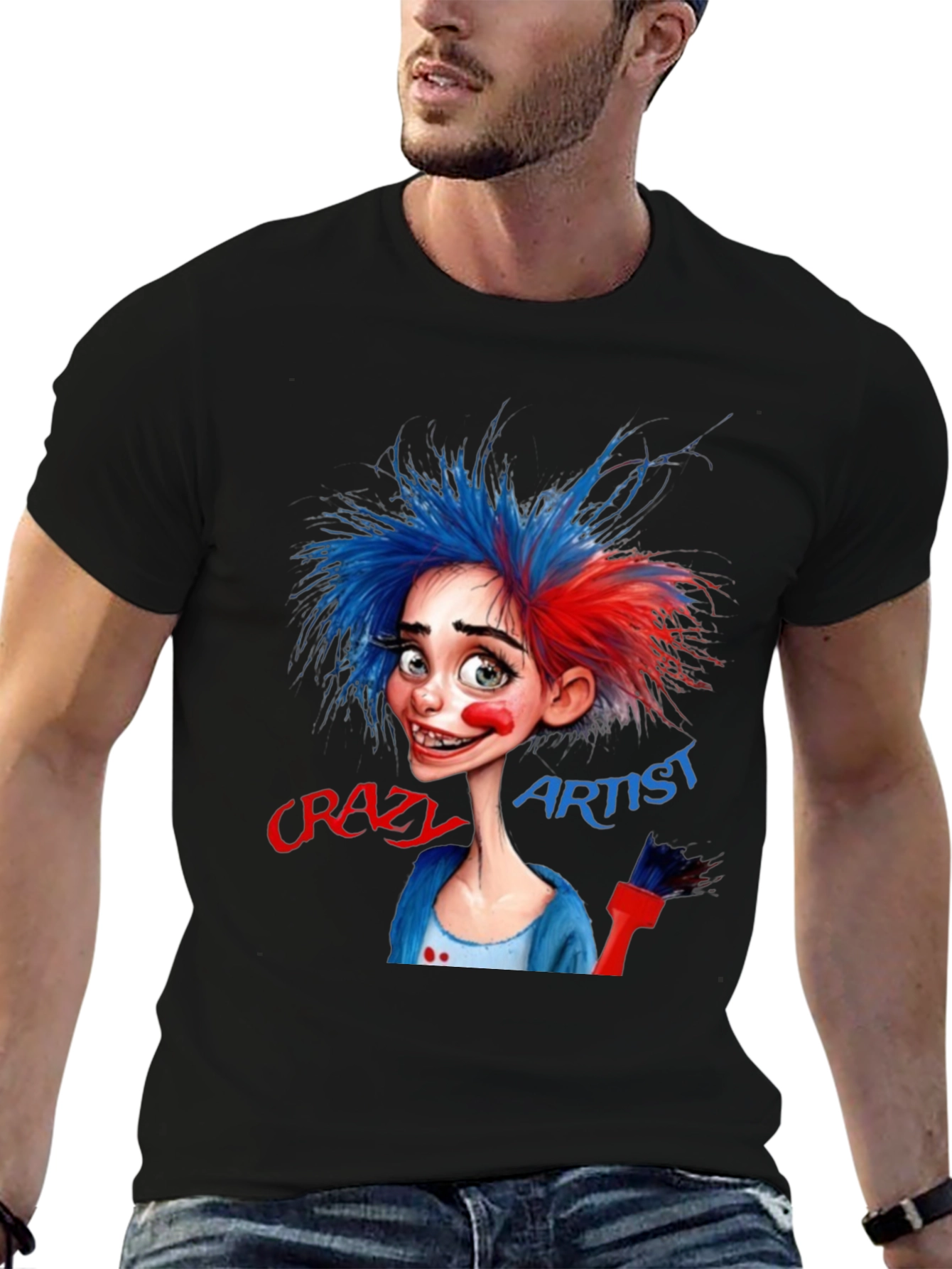 Crazy Artist Graphic T-Shirt