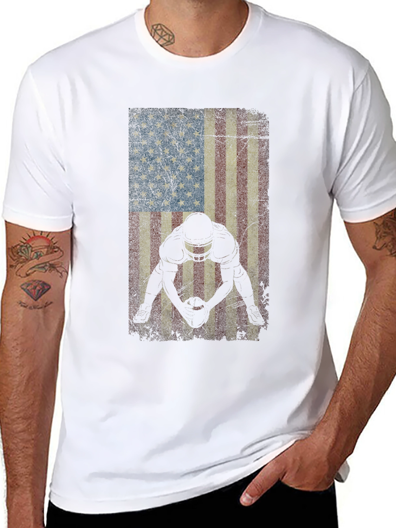 American Football Flag Graphic T-Shirt