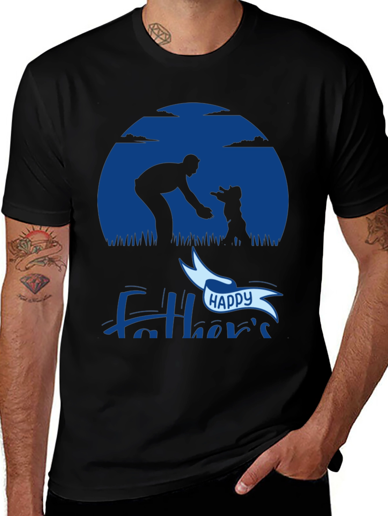 Happy Fathers Day Black T-Shirt