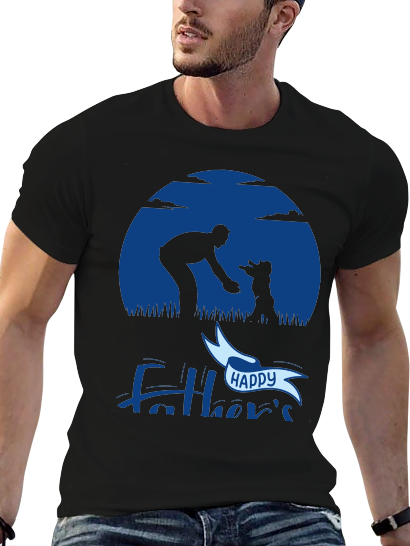 Happy Fathers Day Black T-Shirt
