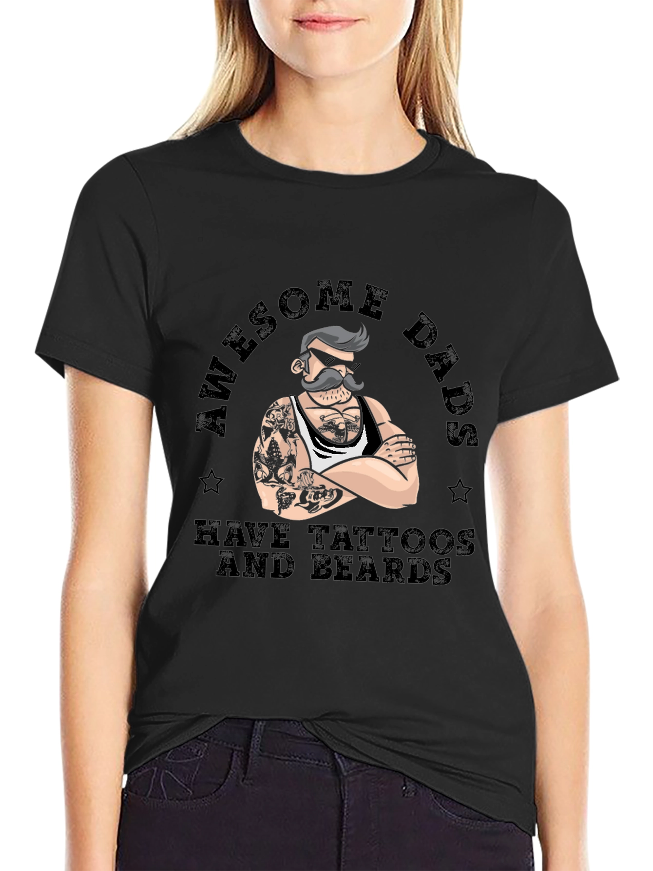 Awesome Dads Tattoos & Beards Graphic Tee