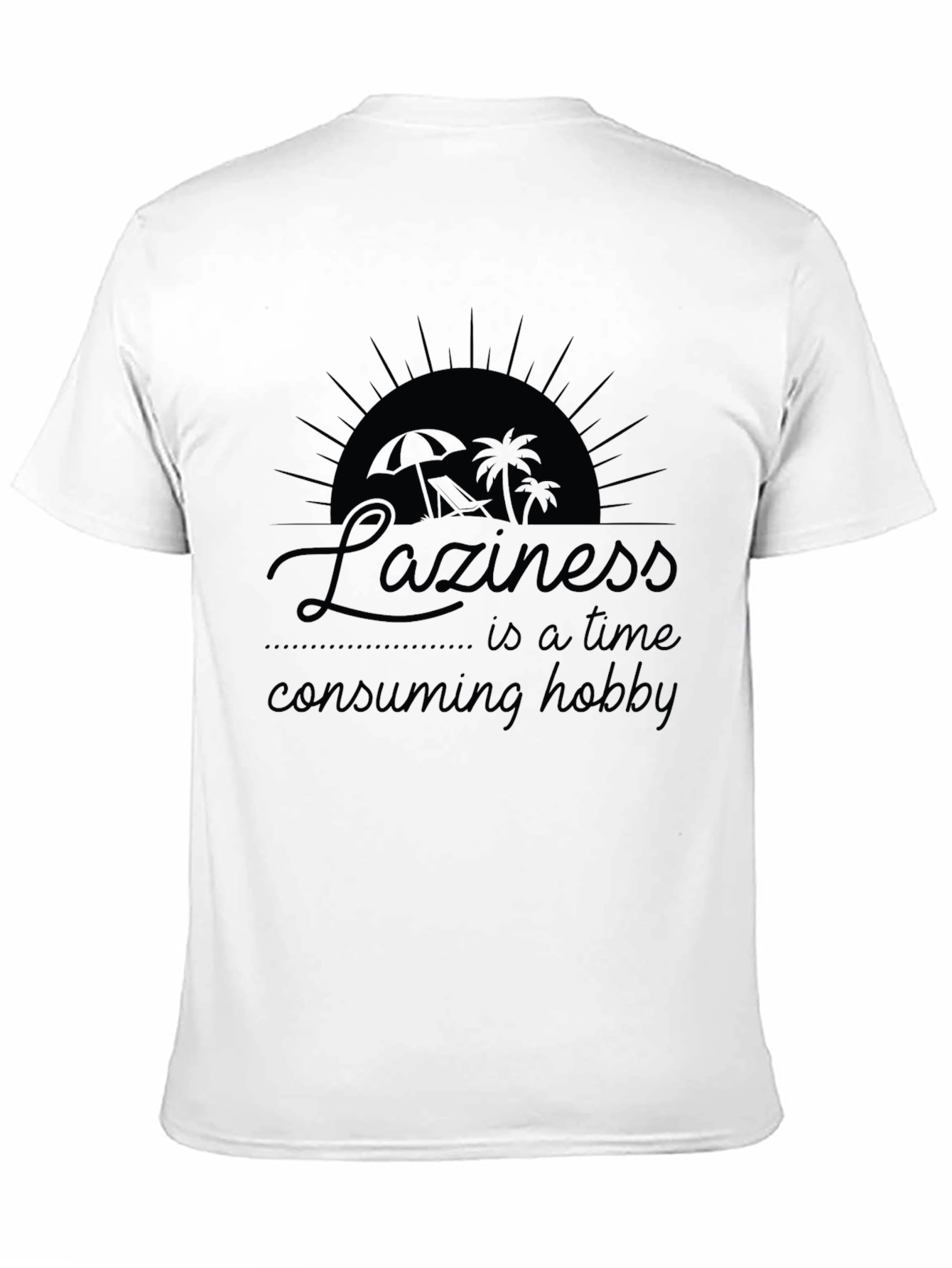 Laziness Hobby Black Graphic T-Shirt