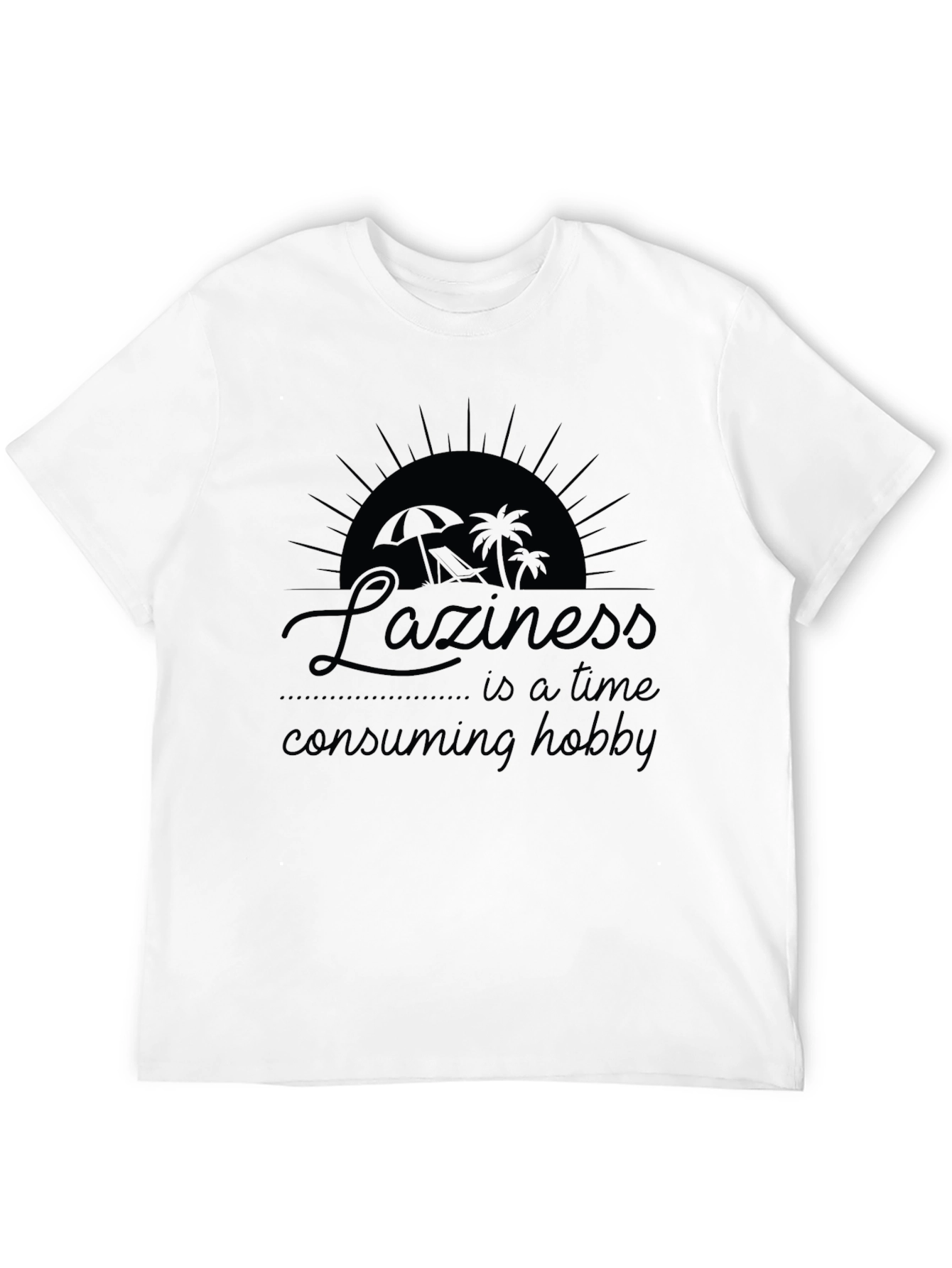 Laziness Hobby Black Graphic T-Shirt