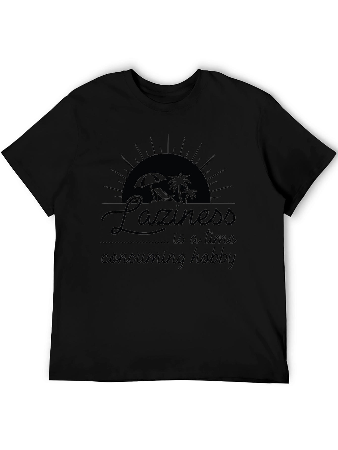 Laziness Hobby Black Graphic T-Shirt