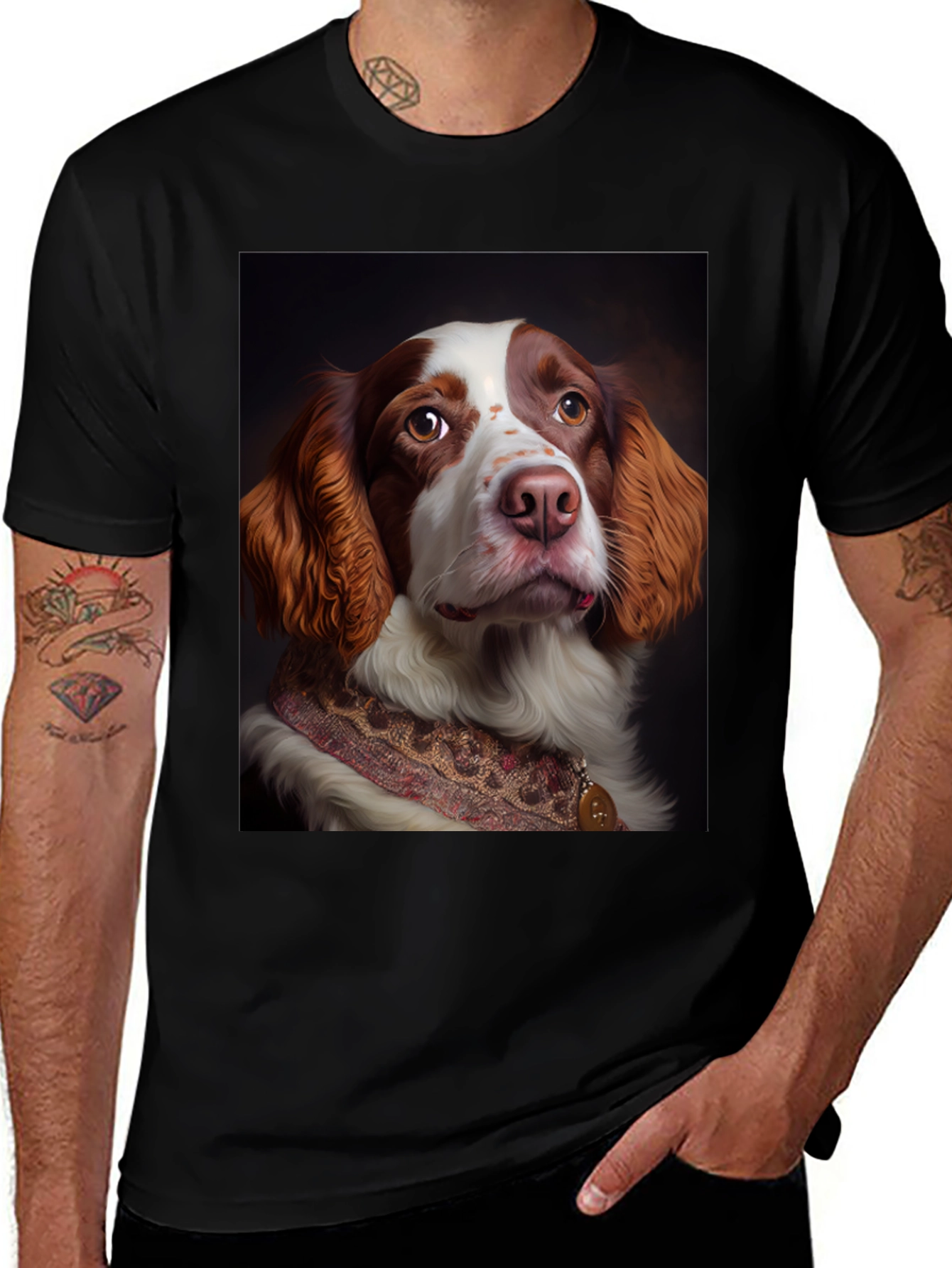 Dog Portrait T-Shirt - Elegant Canine Design