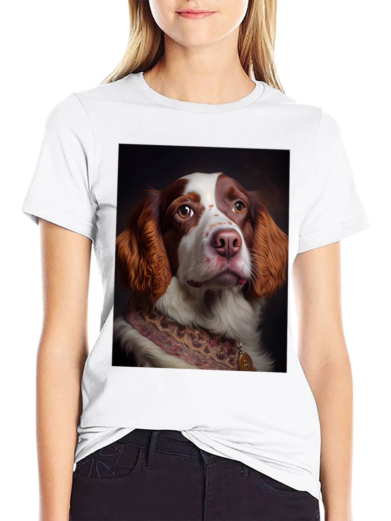 Dog Portrait T-Shirt - Elegant Canine Design