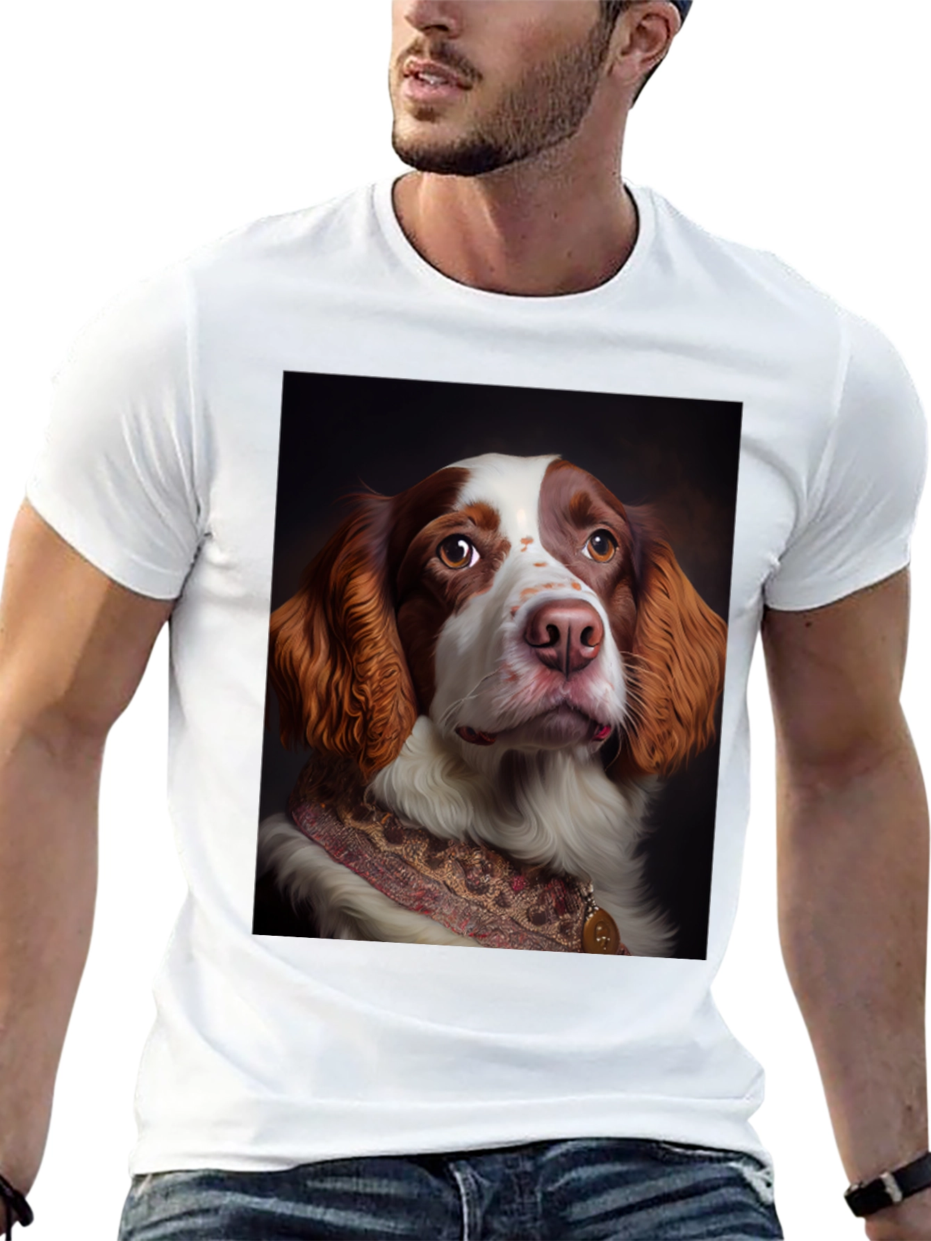Dog Portrait T-Shirt - Elegant Canine Design
