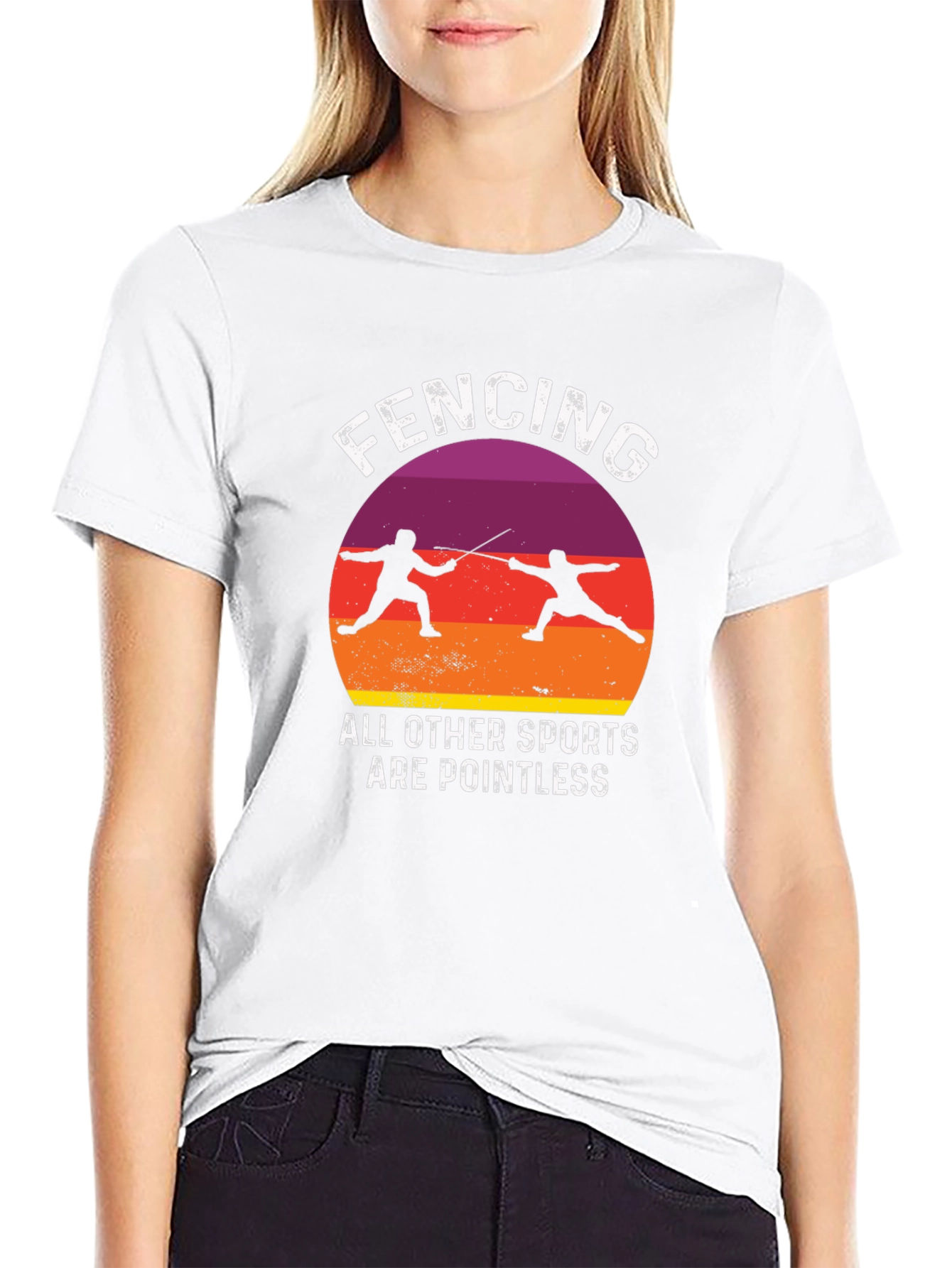 Fencing Pointless Sports Graphic Tee