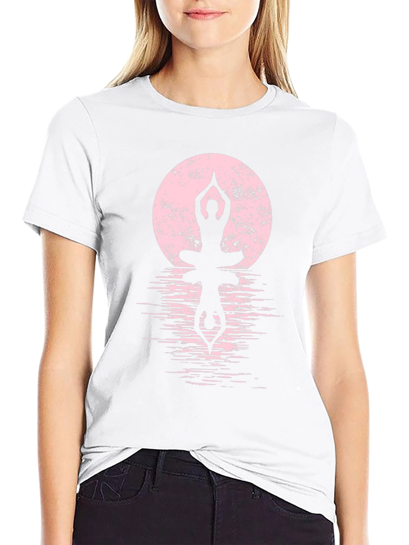 Yoga Moon Graphic Tee - Mens Black Cotton T-Shirt