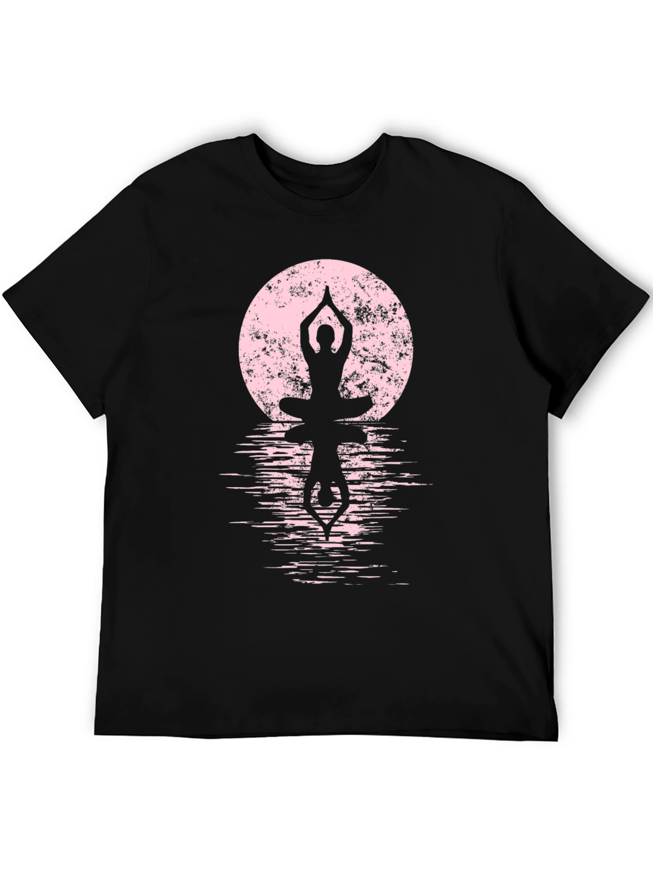 Yoga Moon Graphic Tee - Mens Black Cotton T-Shirt