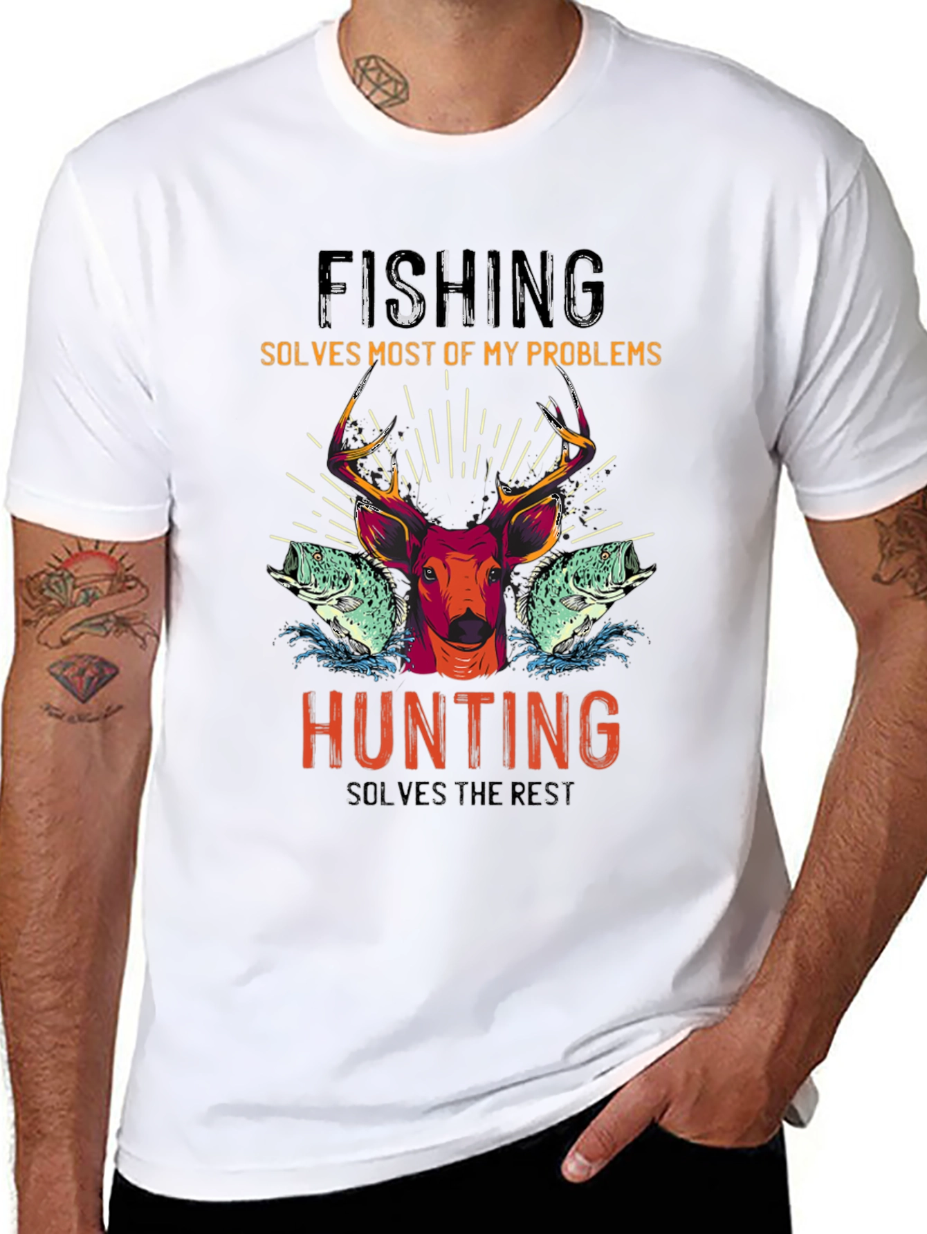 Fishing & Hunting T-Shirt - Solves Most Problems