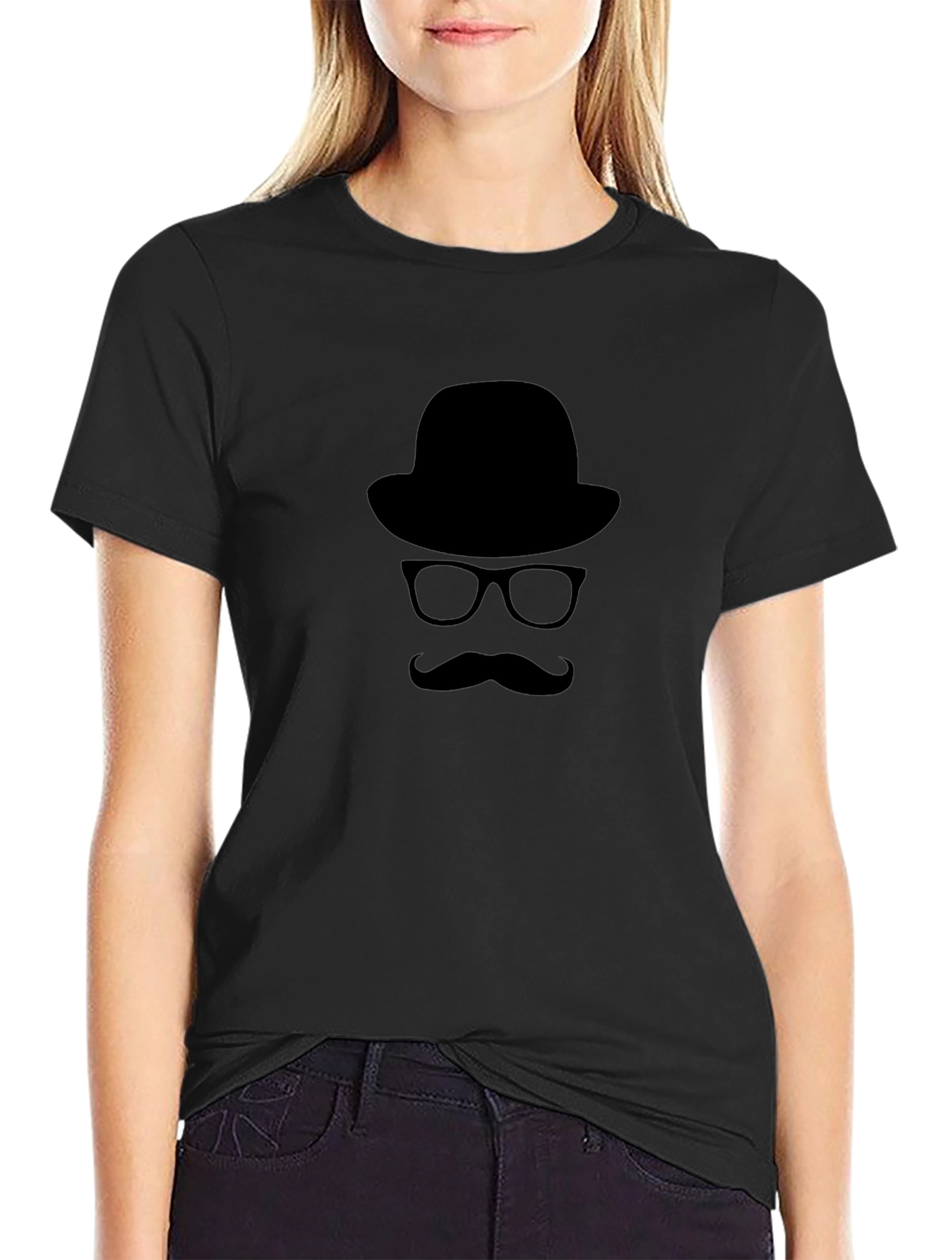 Retro Gentleman T-Shirt - Hat Glasses Mustache