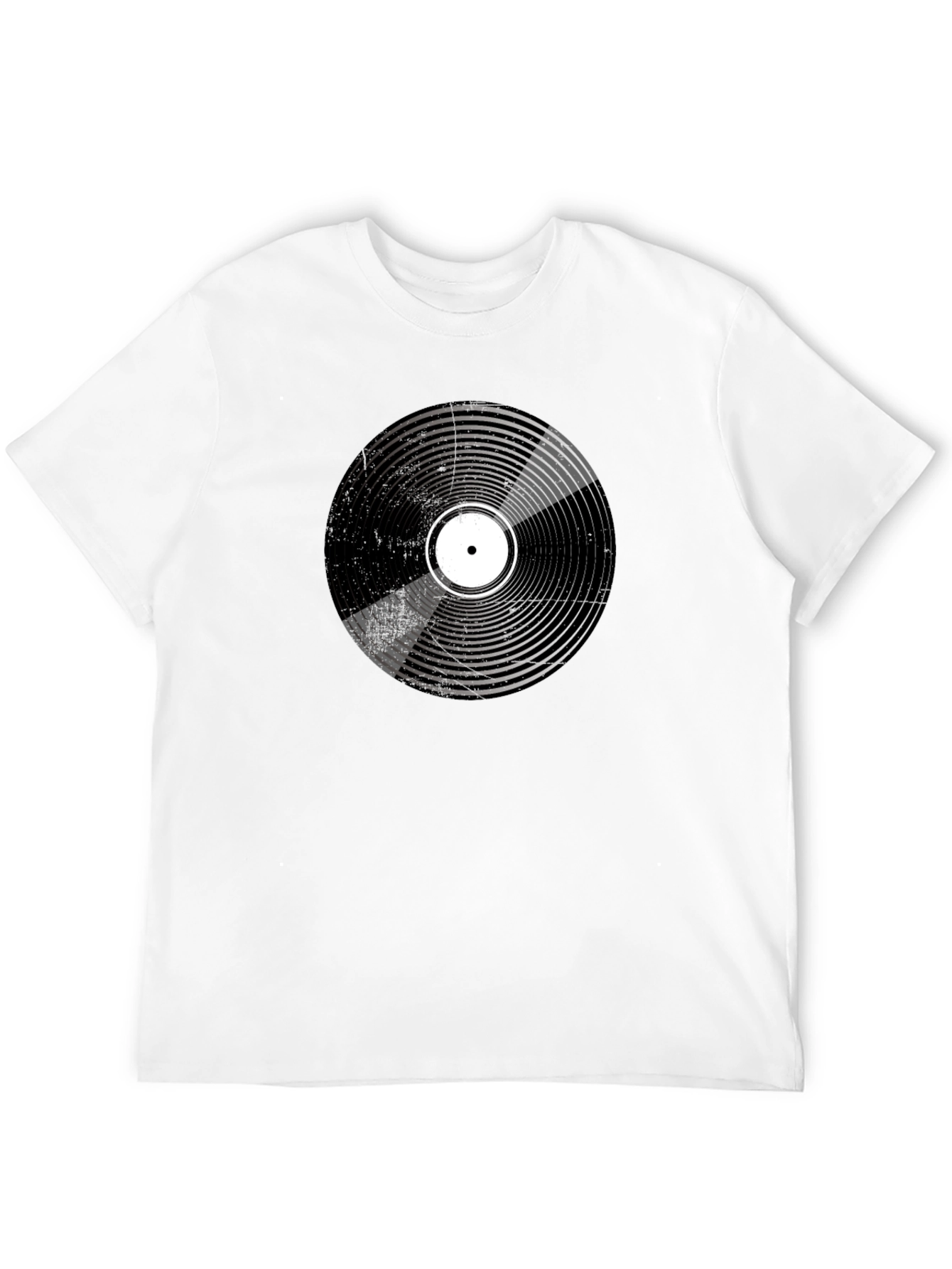 Retro Vinyl Record Graphic Black T-Shirt