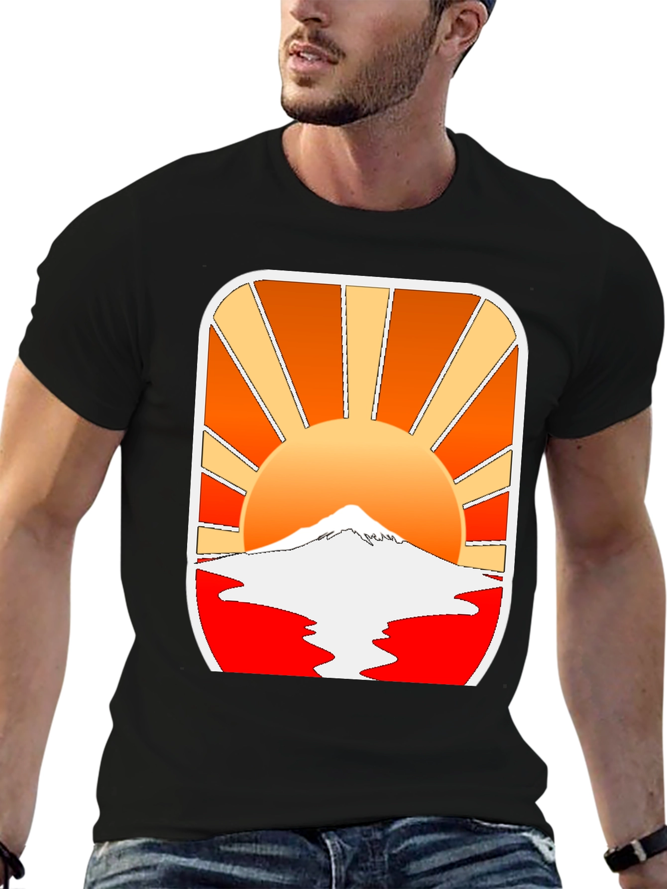 Retro Sunset Graphic Tee - Mountain View