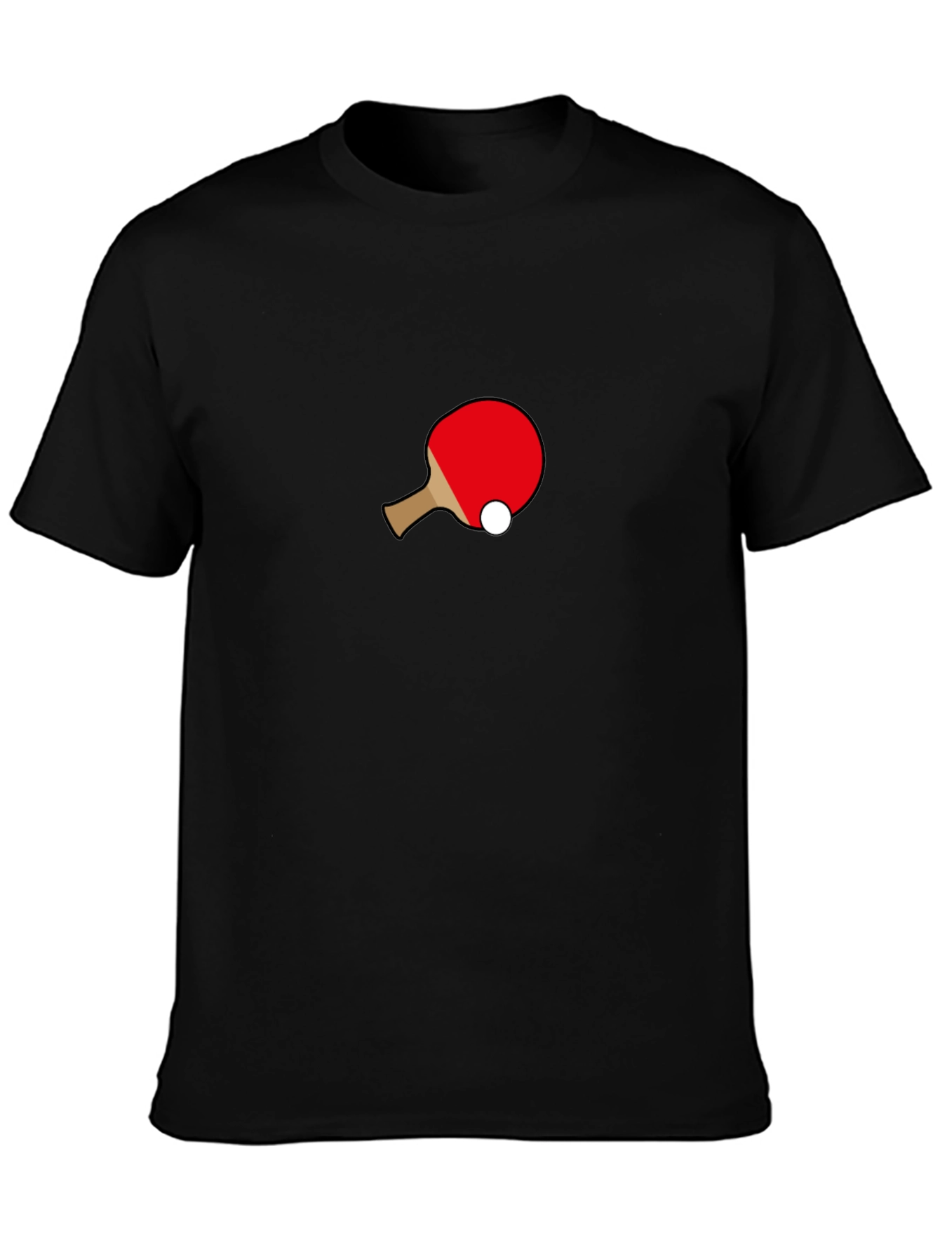 Ping Pong Paddle Graphic Tee - Black Cotton T-Shirt