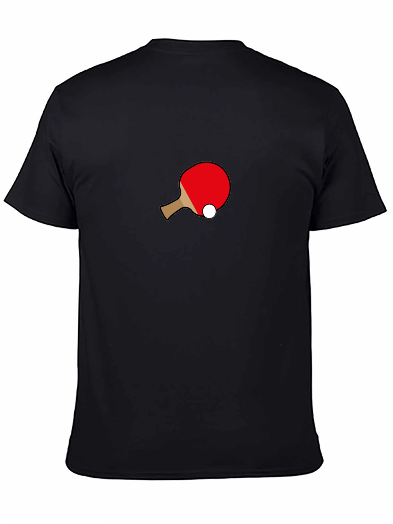 Ping Pong Paddle Graphic Tee - Black Cotton T-Shirt