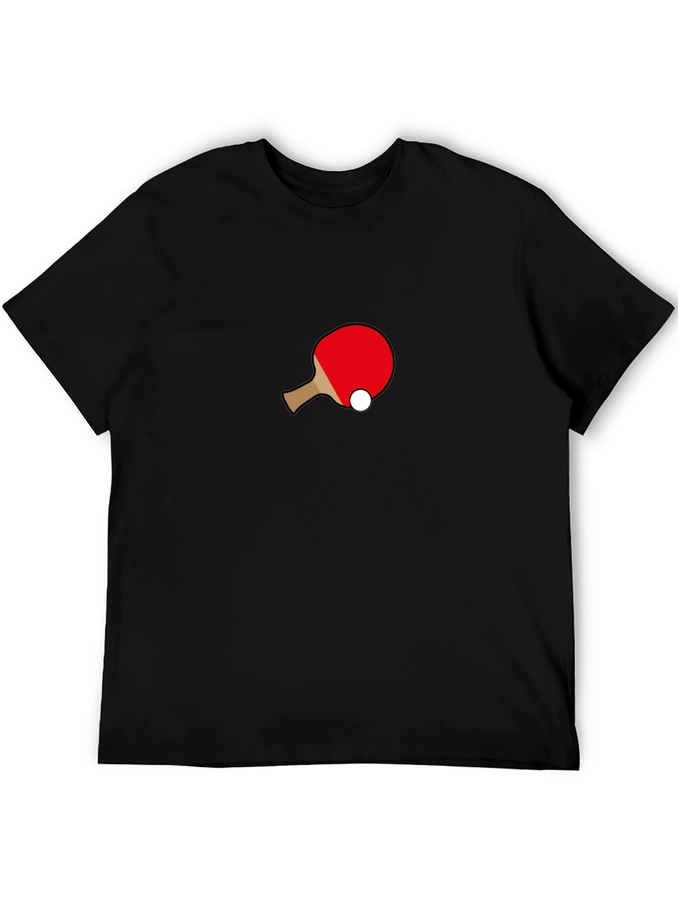 Ping Pong Paddle Graphic Tee - Black Cotton T-Shirt