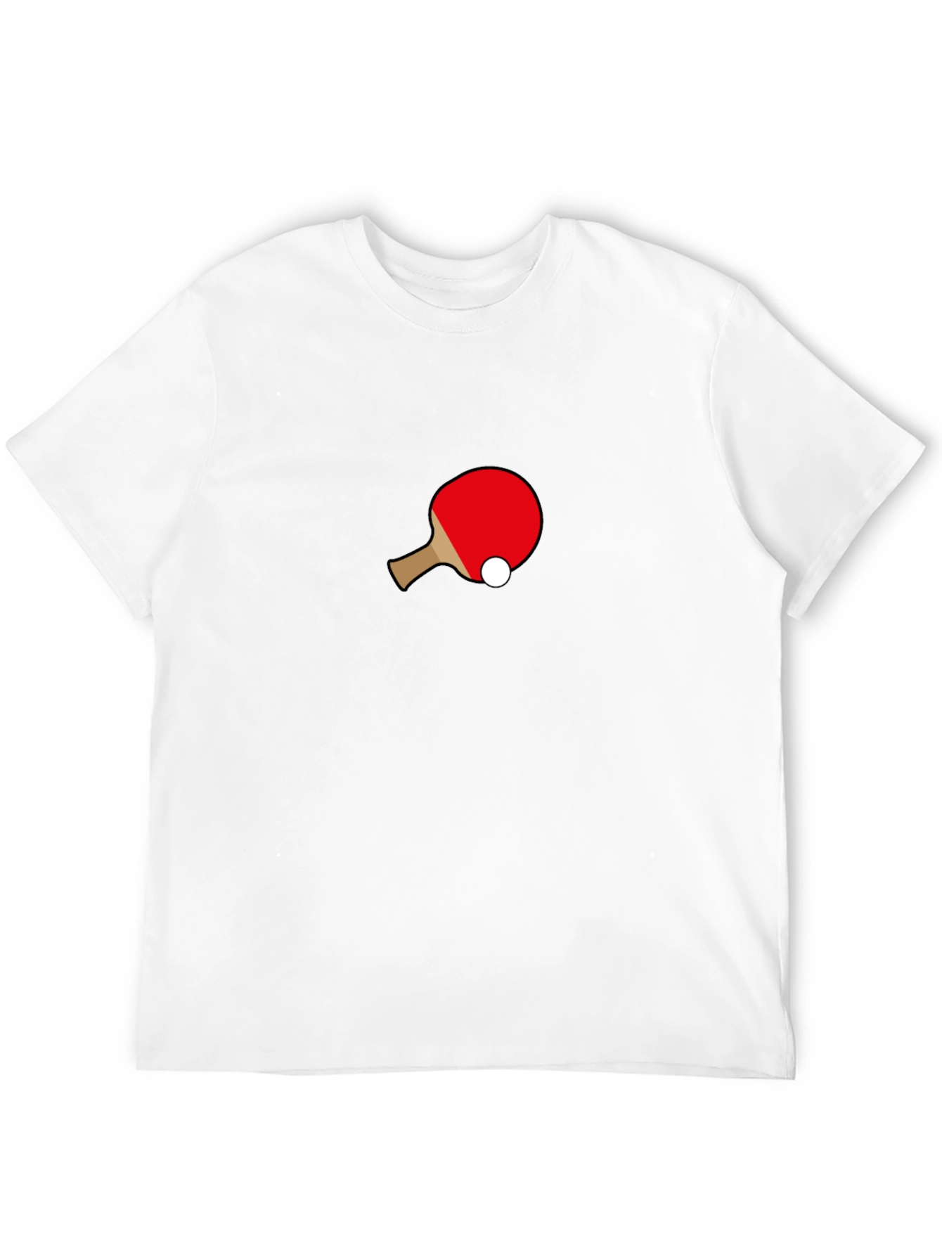 Ping Pong Paddle Graphic Tee - Black Cotton T-Shirt