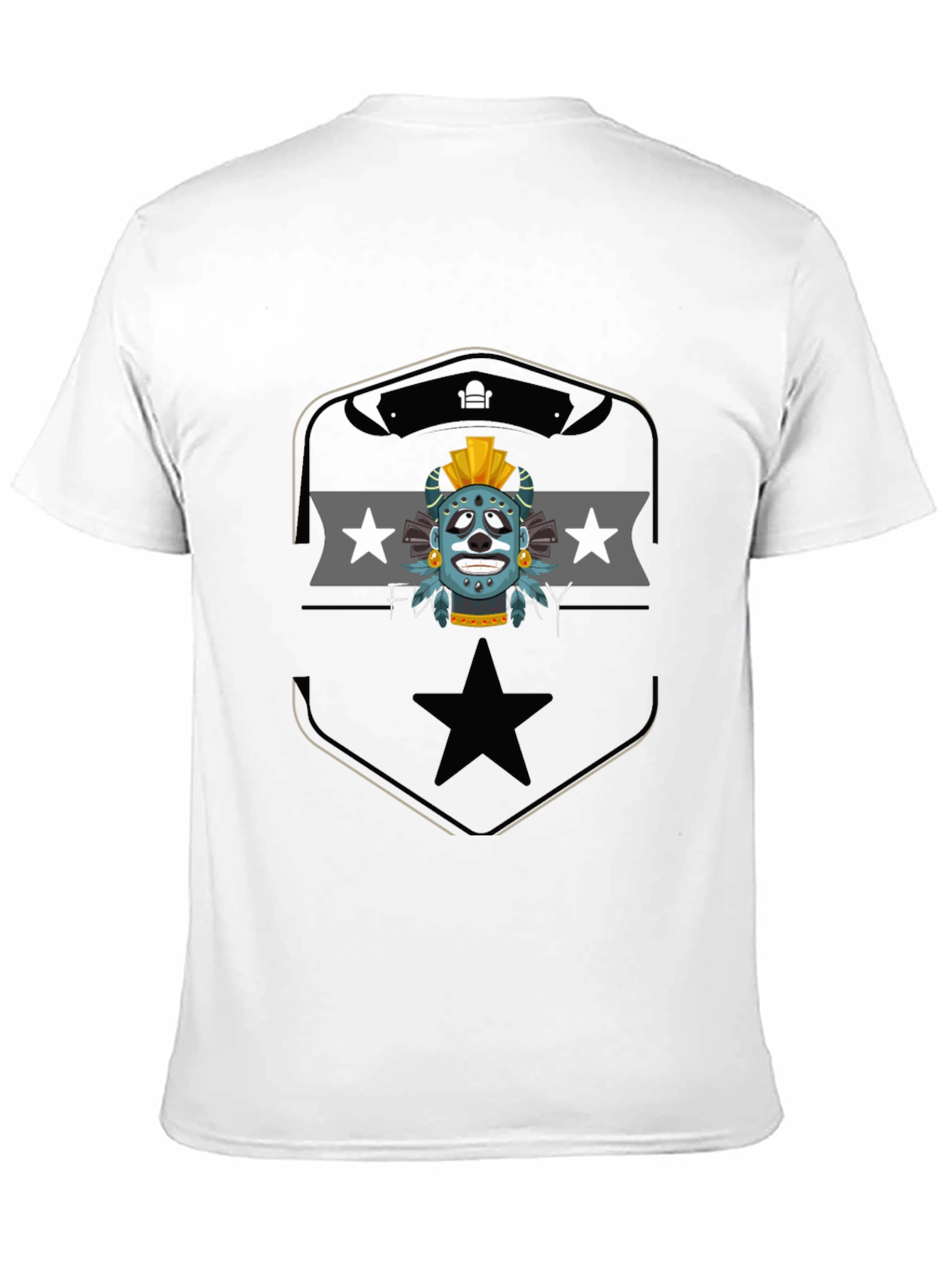 Aztec Mask Graphic Tee - Black Cotton T-Shirt