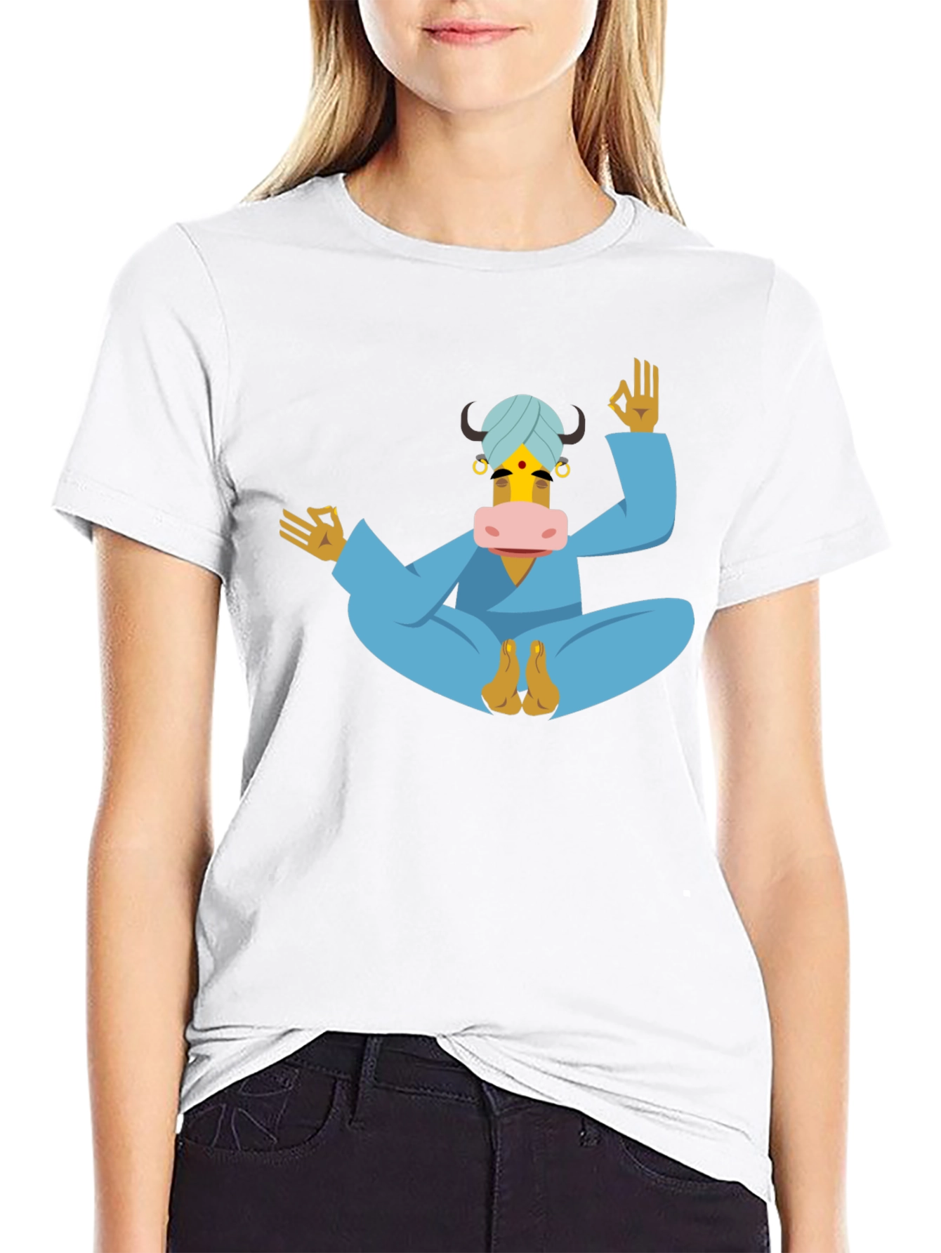 Yoga Cow T-Shirt - Meditating Bull Tee