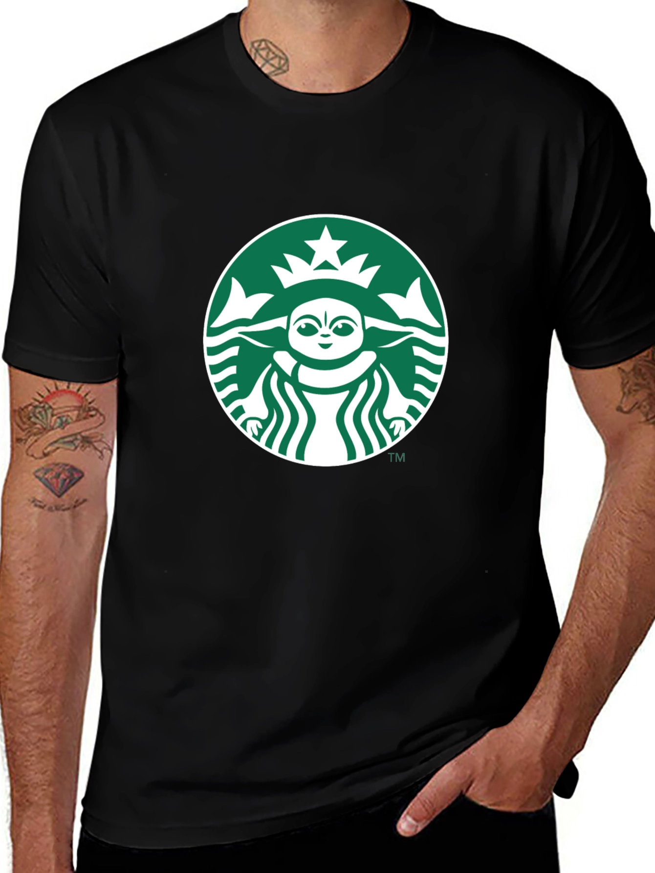 Baby Yoda Starbucks Black T-Shirt