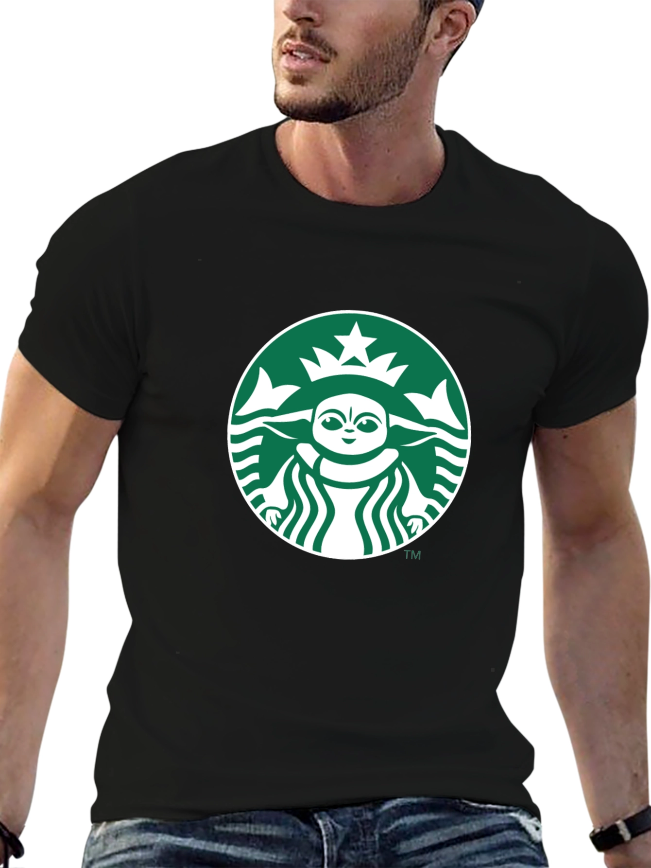 Baby Yoda Starbucks Black T-Shirt