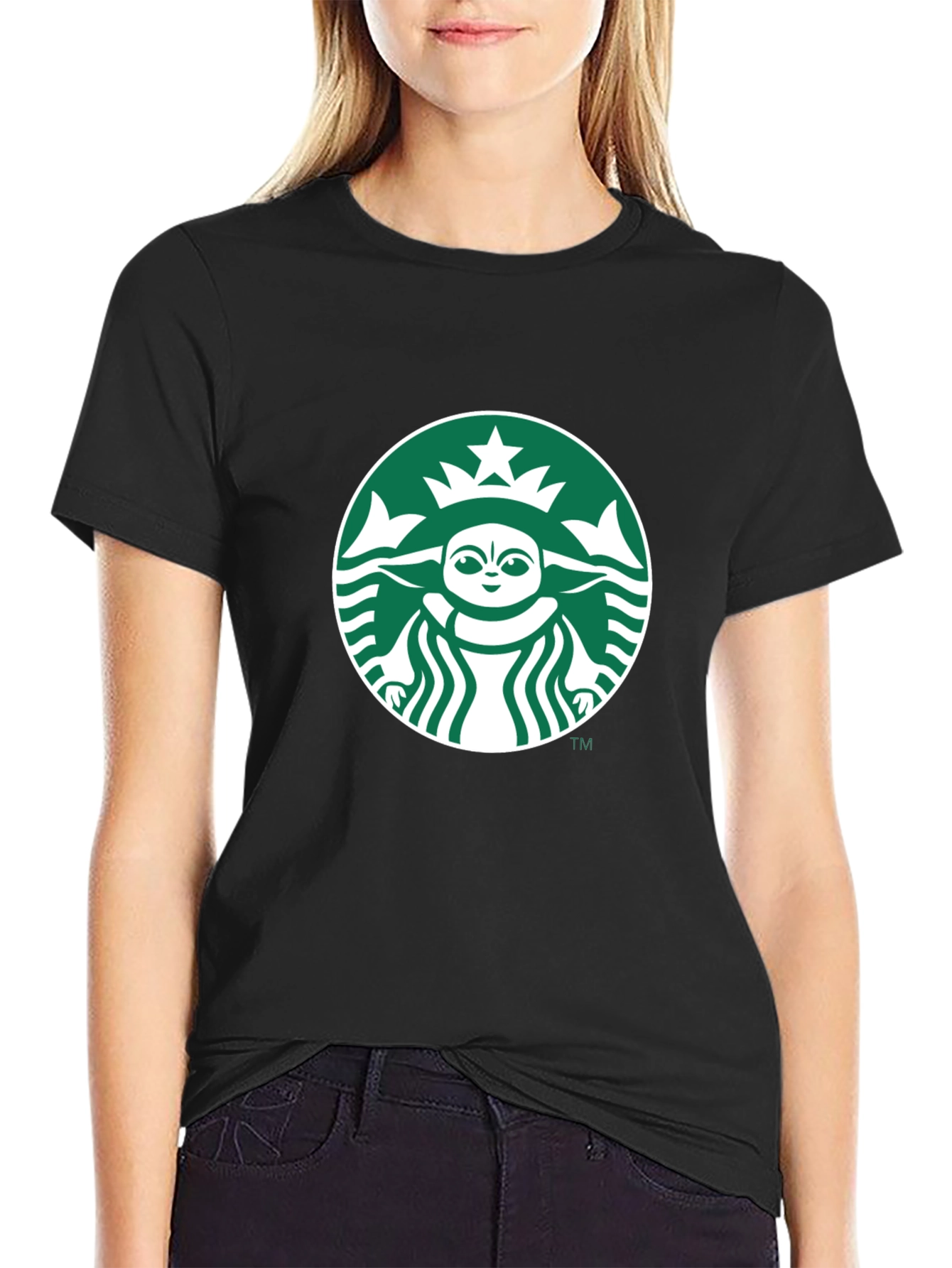 Baby Yoda Starbucks Black T-Shirt
