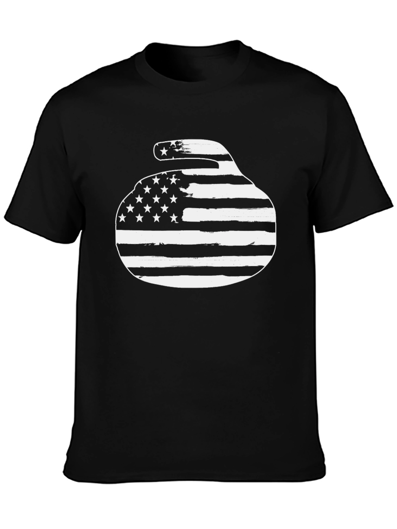 USA Curling Stone T-Shirt Patriotic Design