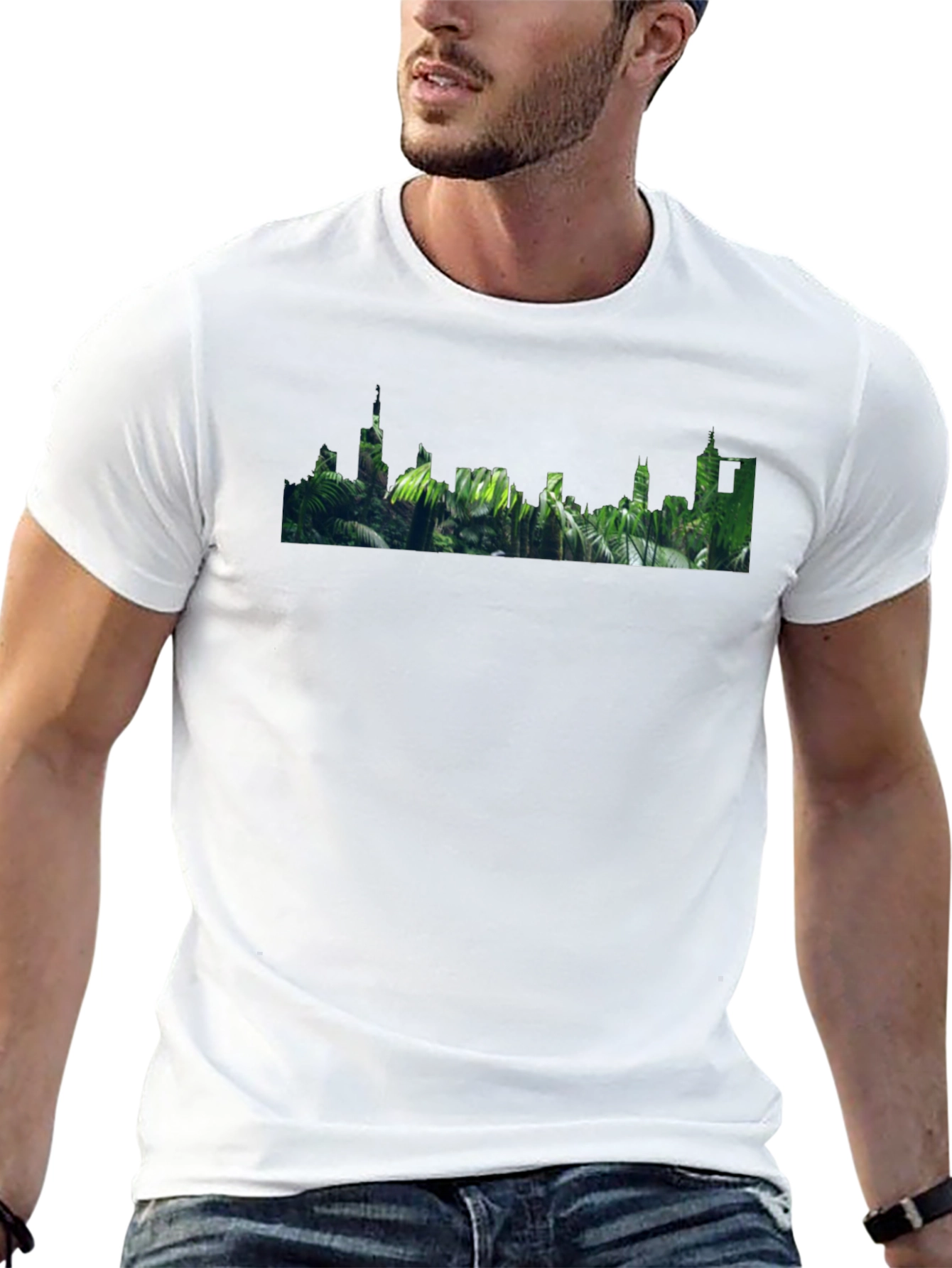 Tropical Skyline Graphic T-Shirt