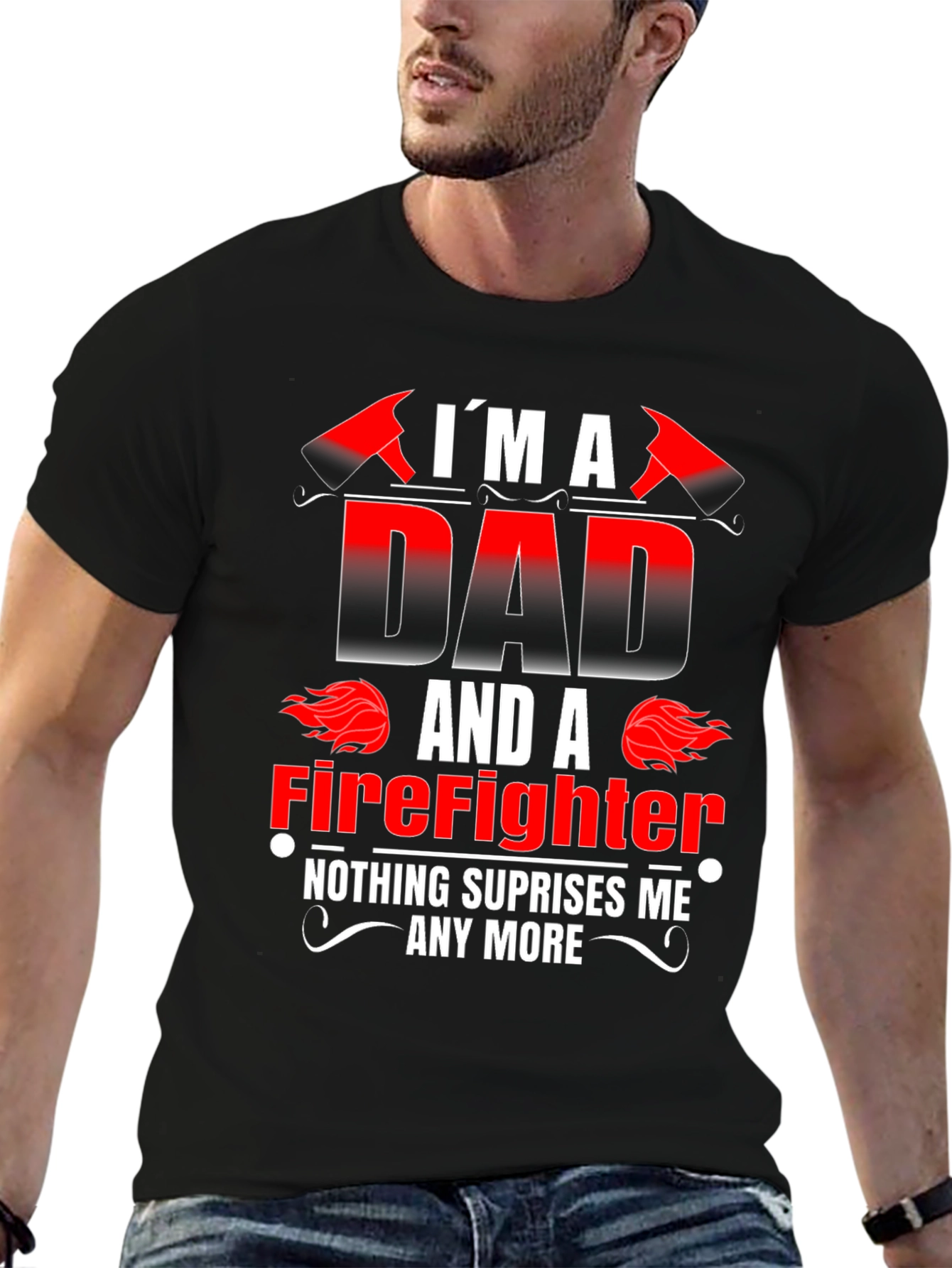 Dad Firefighter Graphic Tee - Novelty Gift