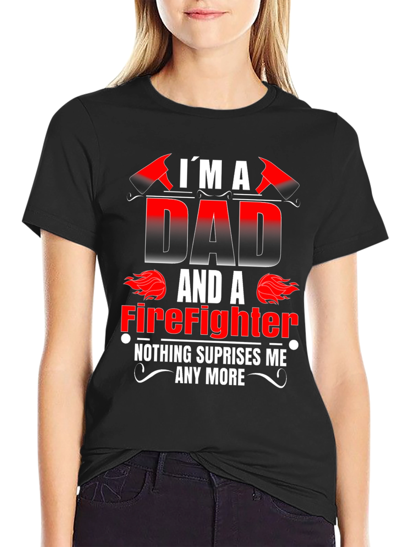 Dad Firefighter Graphic Tee - Novelty Gift