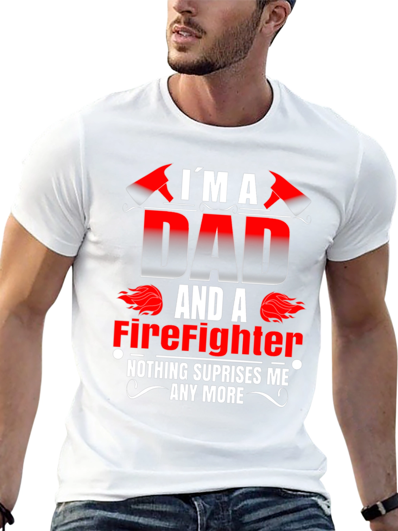 Dad Firefighter Graphic Tee - Novelty Gift