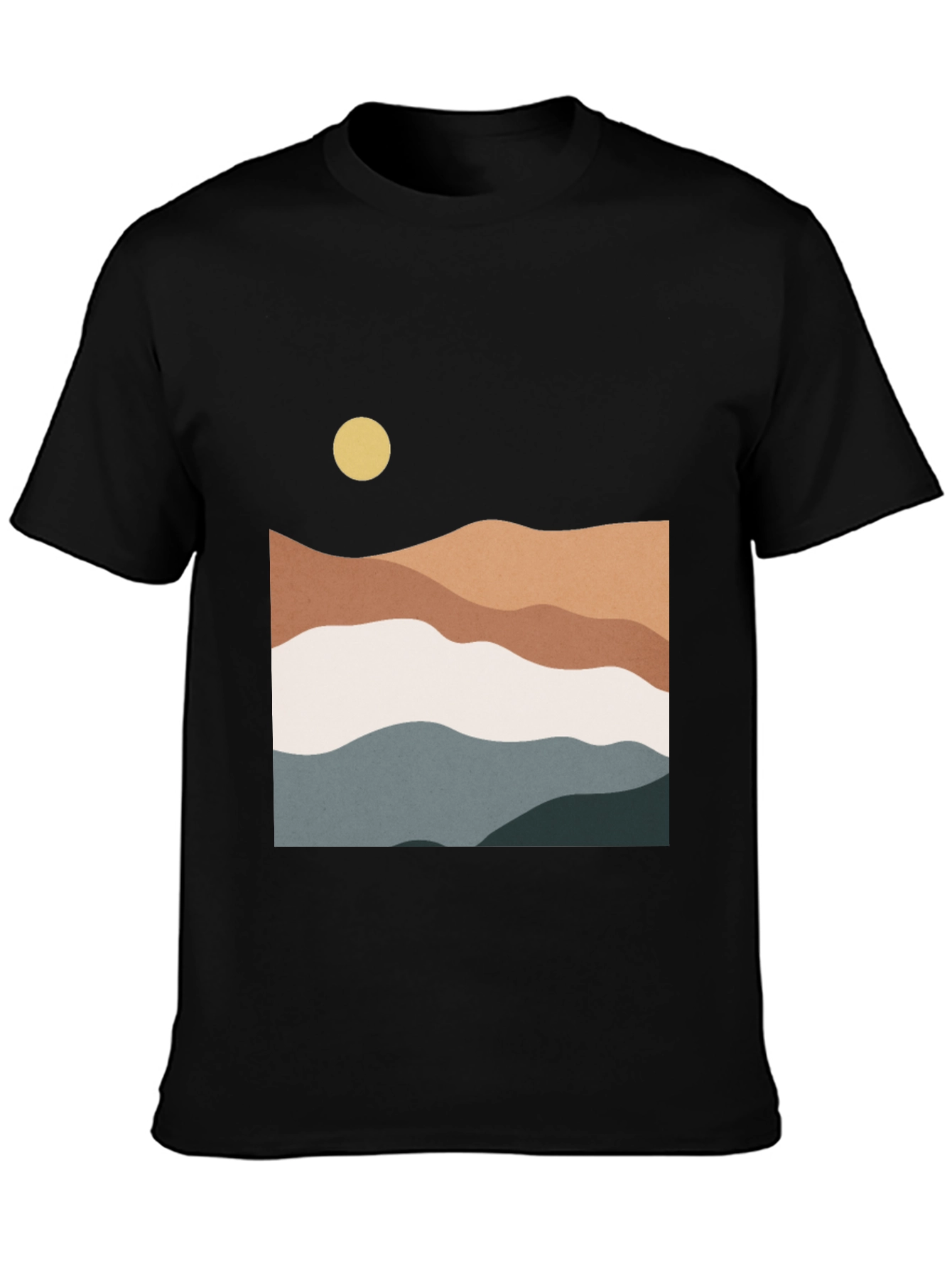 Abstract Landscape Graphic Tee - Modern Style