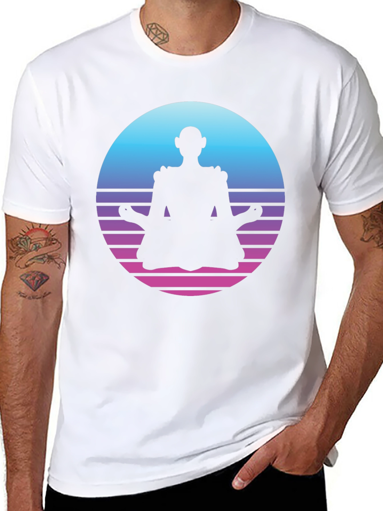 Retro Meditation T-Shirt - Black