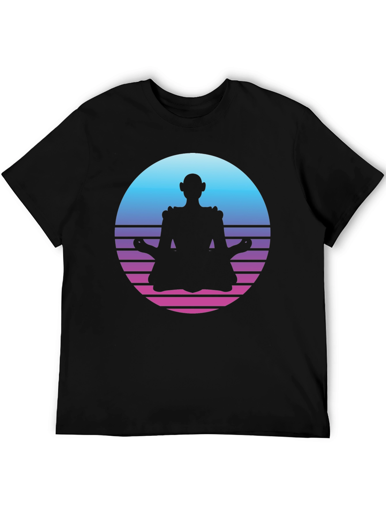 Retro Meditation T-Shirt - Black