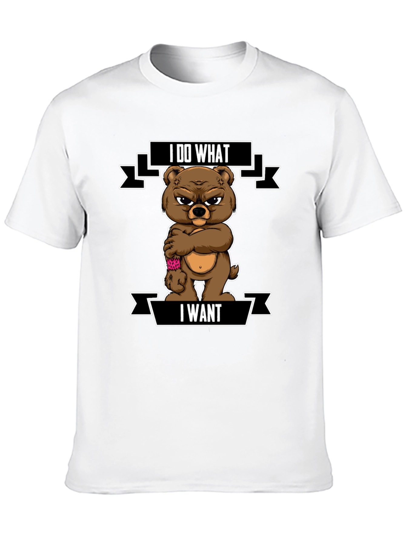 I Do What I Want Funny Bear Graphic T-Shirt
