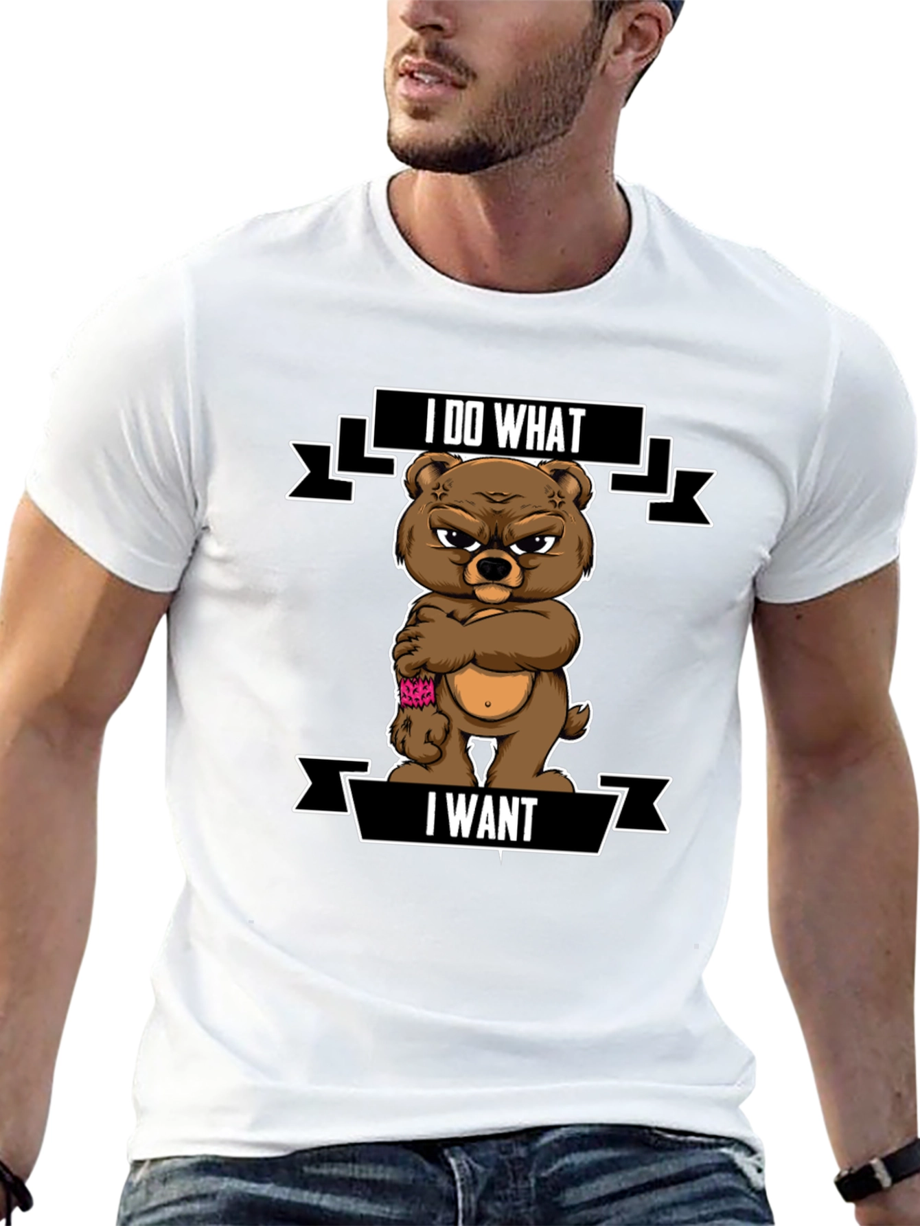 I Do What I Want Funny Bear Graphic T-Shirt