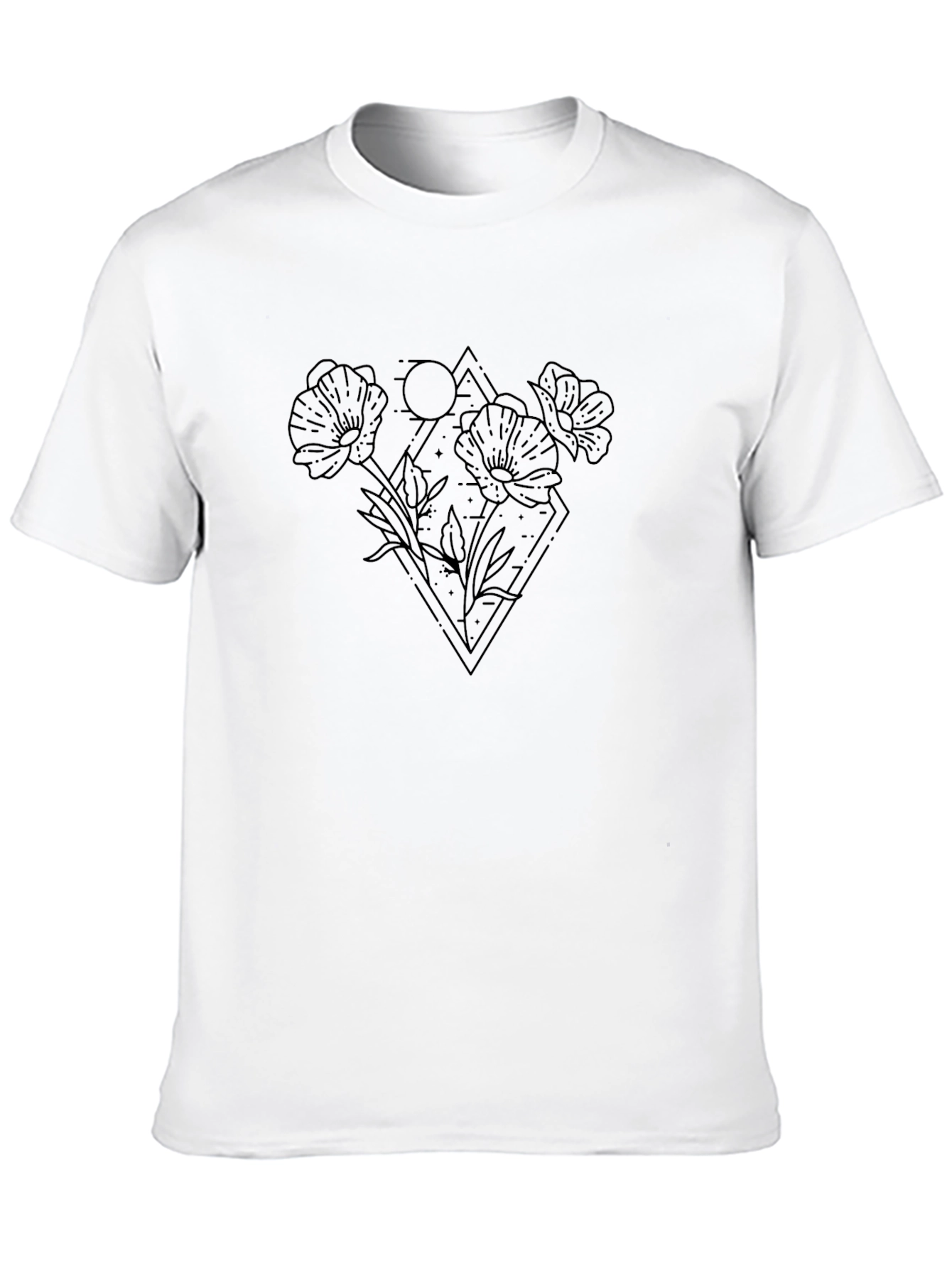 Black Floral Diamond Graphic Tee