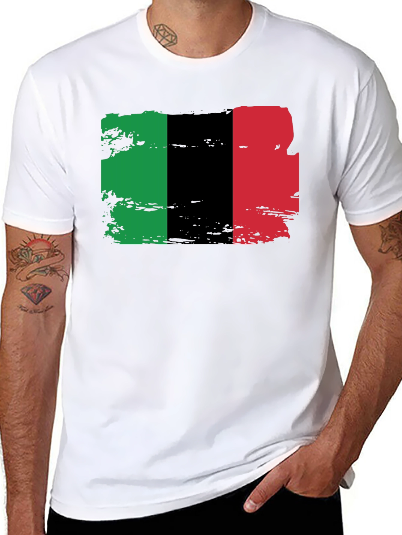 Pan-African Flag T-Shirt - Black Cotton Blend Tee